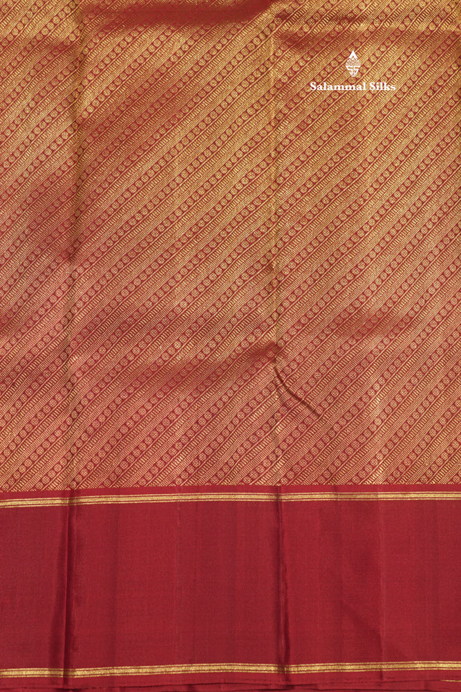 Yellow & Blue Tiny Checks Pure Kanjivaram Silk Saree With Maroon Gap Border