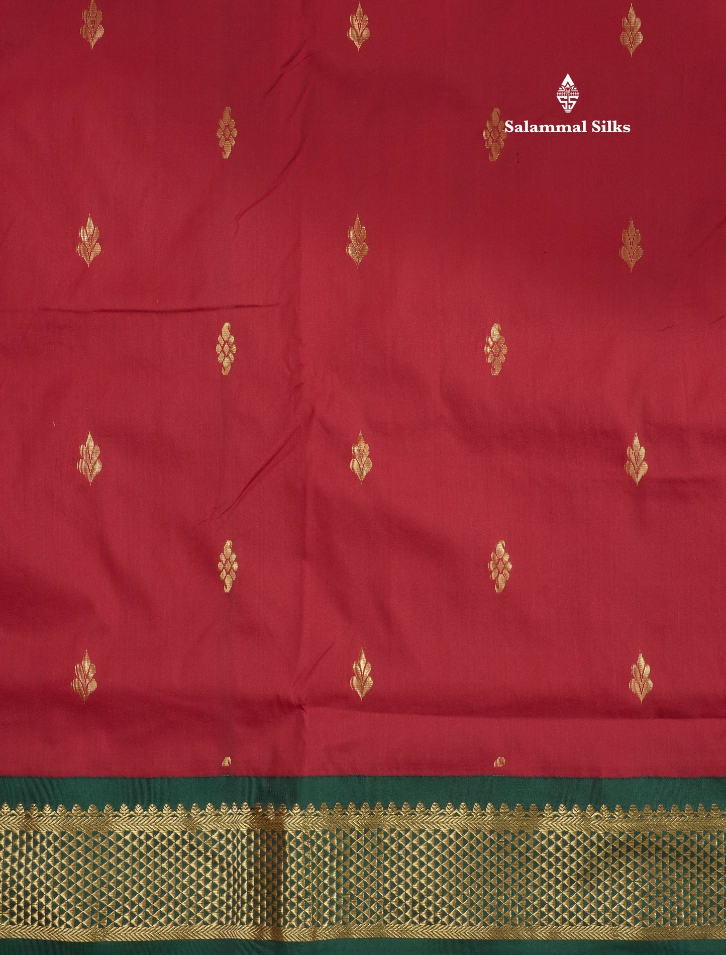 9.5 Yards Semi Silk Saree Maroon with Contrast Bottle Green Border