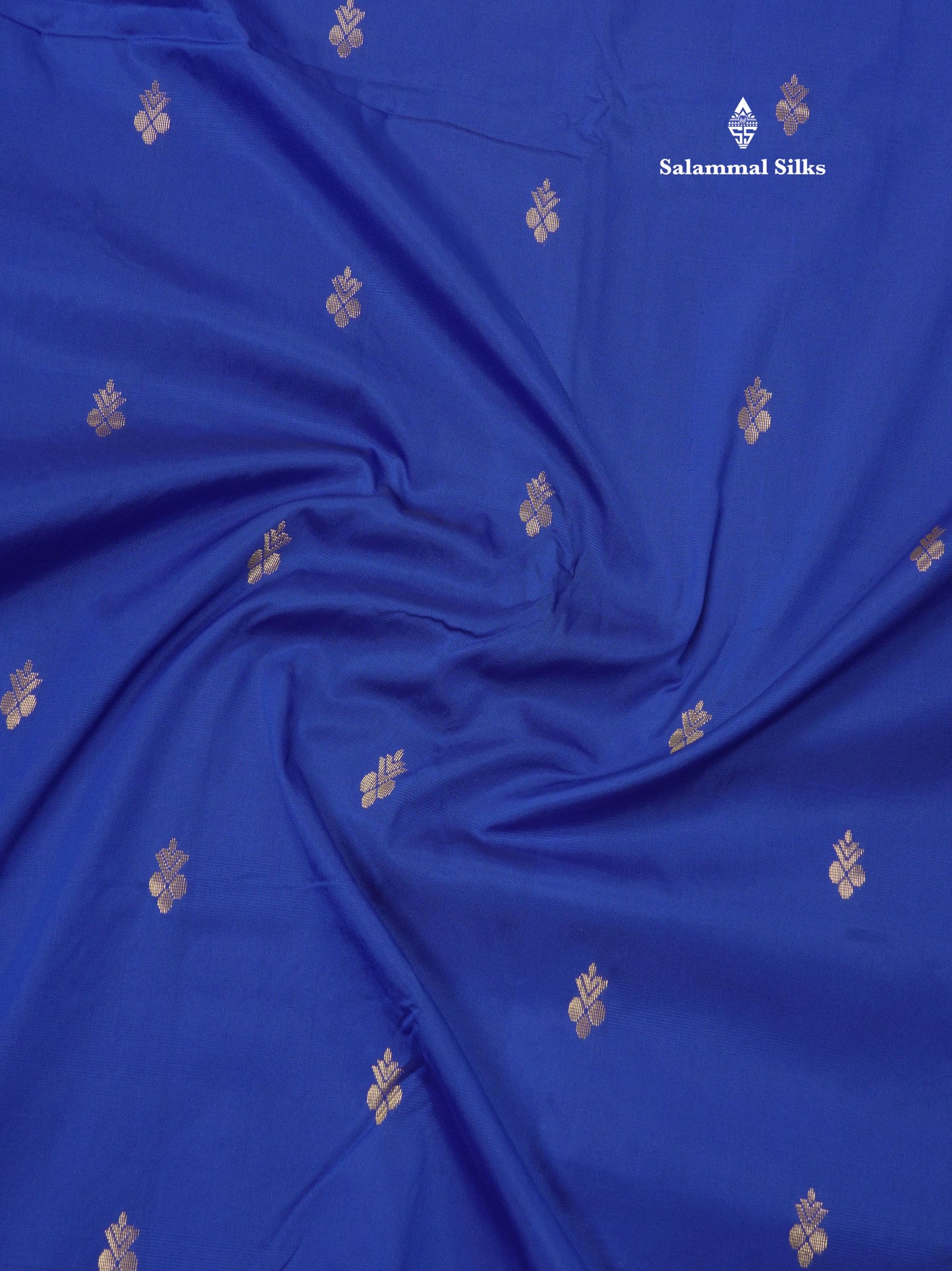 9.5 Yards Semi Silk Saree Royal Blue with Contrast Pink Border
