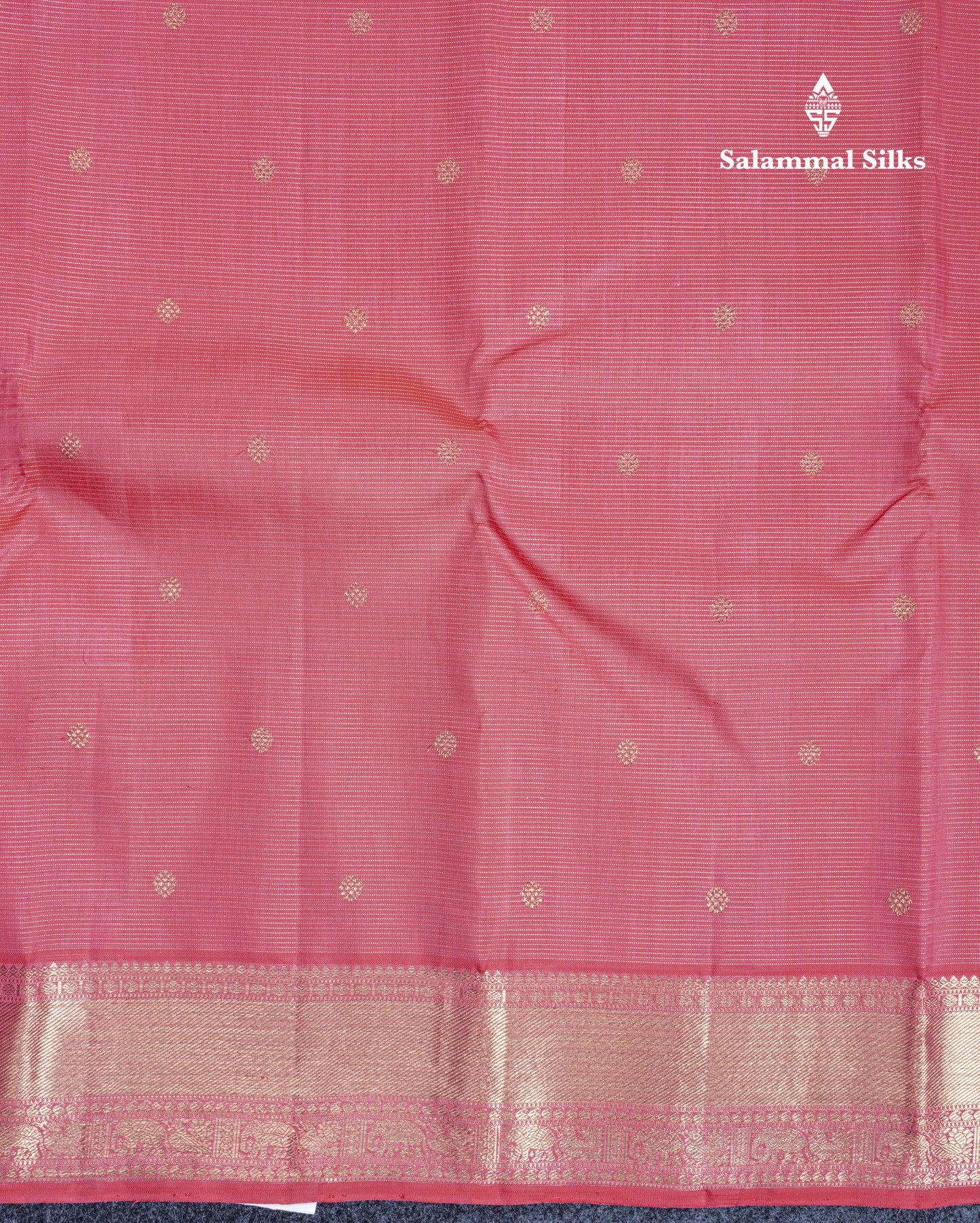 Pink Traditional Vairaoosi And Buttas Pure Kanjivaram Silk Saree Pure Zari with Self Border