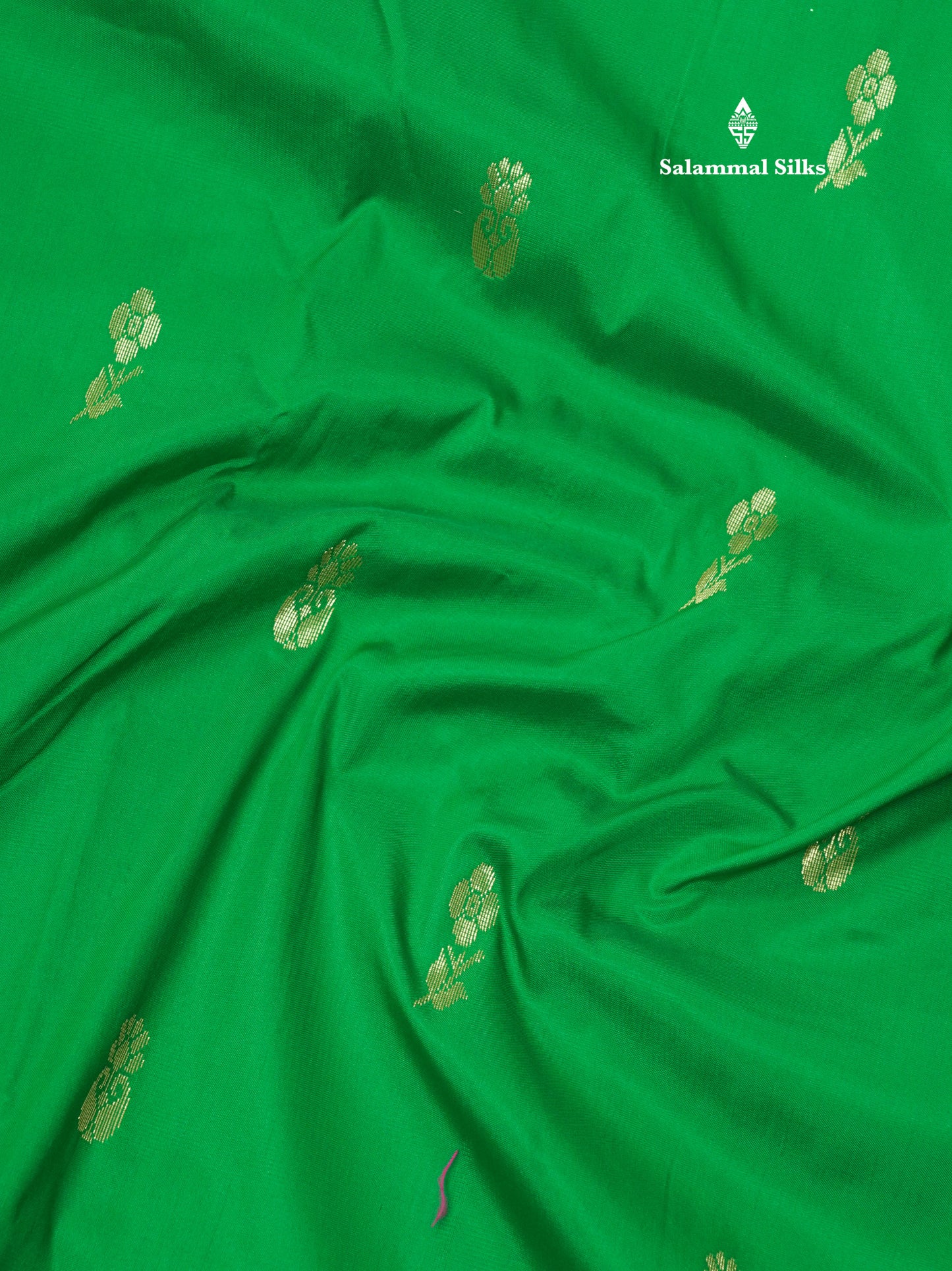 11 Yards Green Semi Silk Saree with Contrast Pink Border