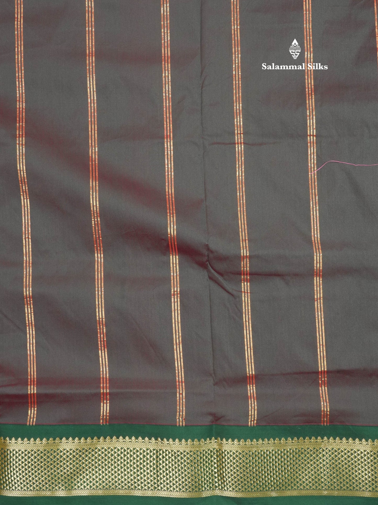 9.5 Yards Semi Silk Saree Pink with Contrast Bottle Green Border