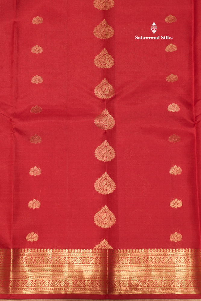 Maroon Colour Pure Kanjivaram Silk Saree With Small Gold Zari Border