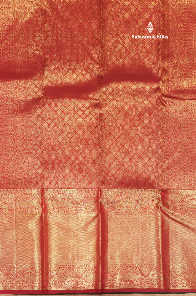Maroon Colour Pure Kanjivaram Silk Saree With Gold Zari Long Border