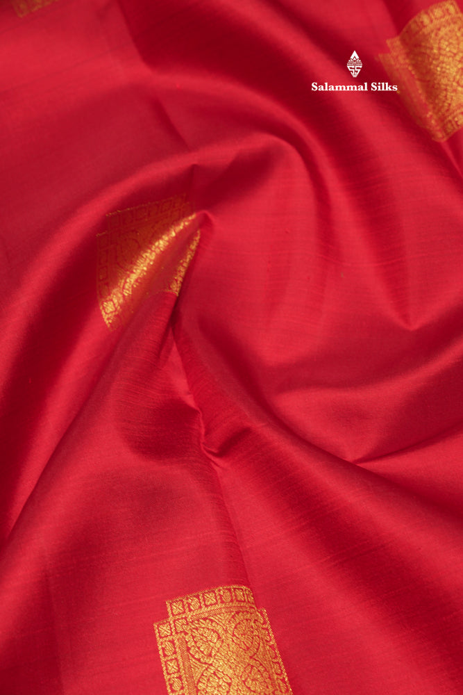 Maroon Colour Pure Kanjivaram Silk Saree With Gold Zari Long Border