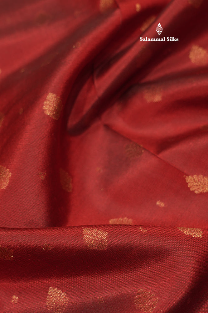 Maroon Colour Pure Kanjivaram Silk Saree With Contrast Yellow Border