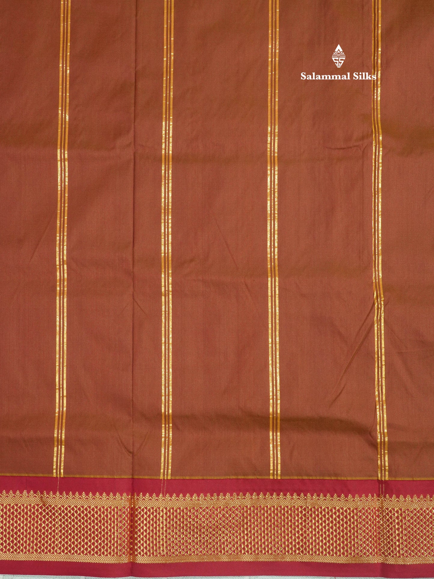 9.5 Yards Semi Silk Saree Light Green with Contrast Maroon Border