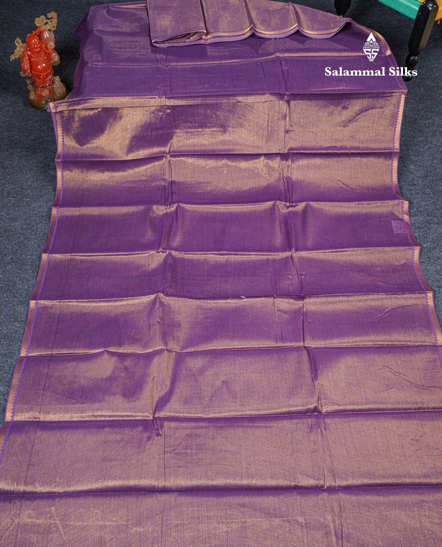 Violet Beautiful Tissue Pure Sungudi Cotton Saree With Small Border