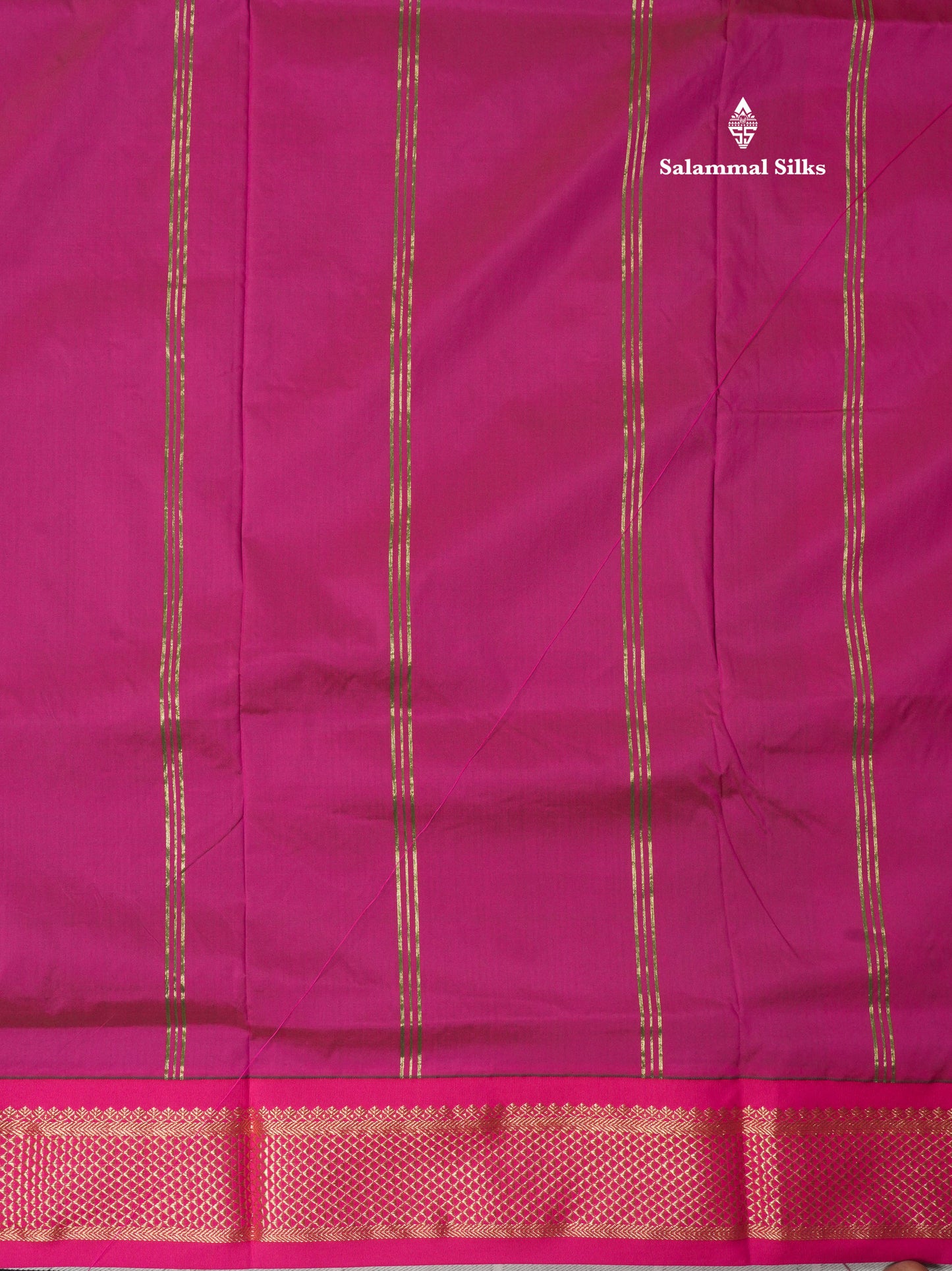 9.5 Yards Semi Silk Saree Orange with Contrast Pink Border