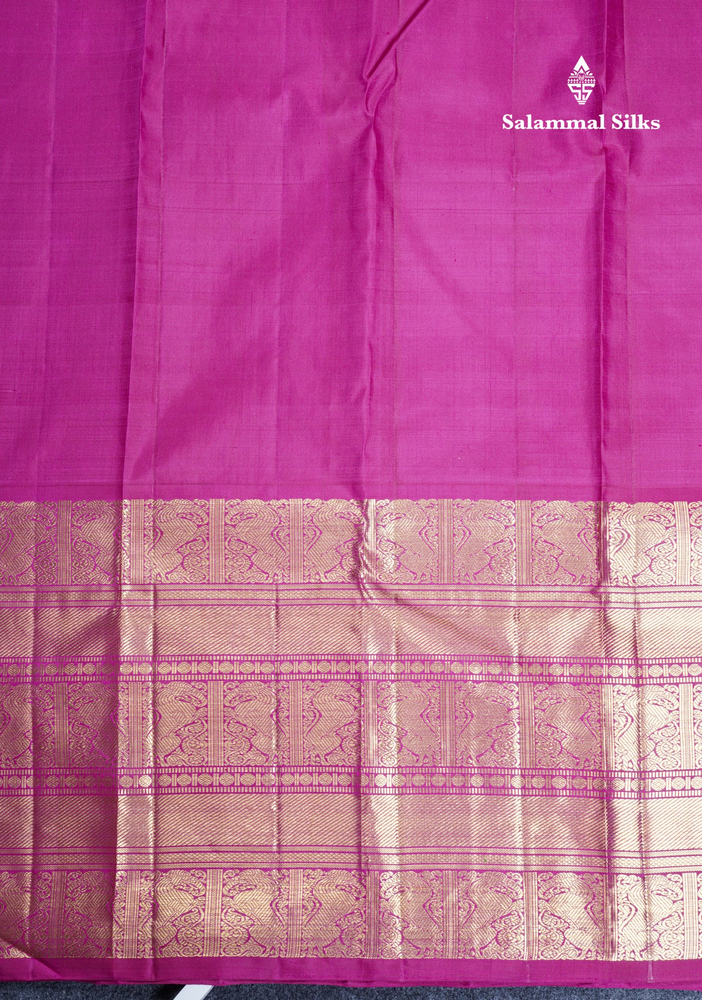 Light Ramar Blue Bridal Pure Kanjivaram Silk Saree 2G Zari With Magenta Traditional Long Border