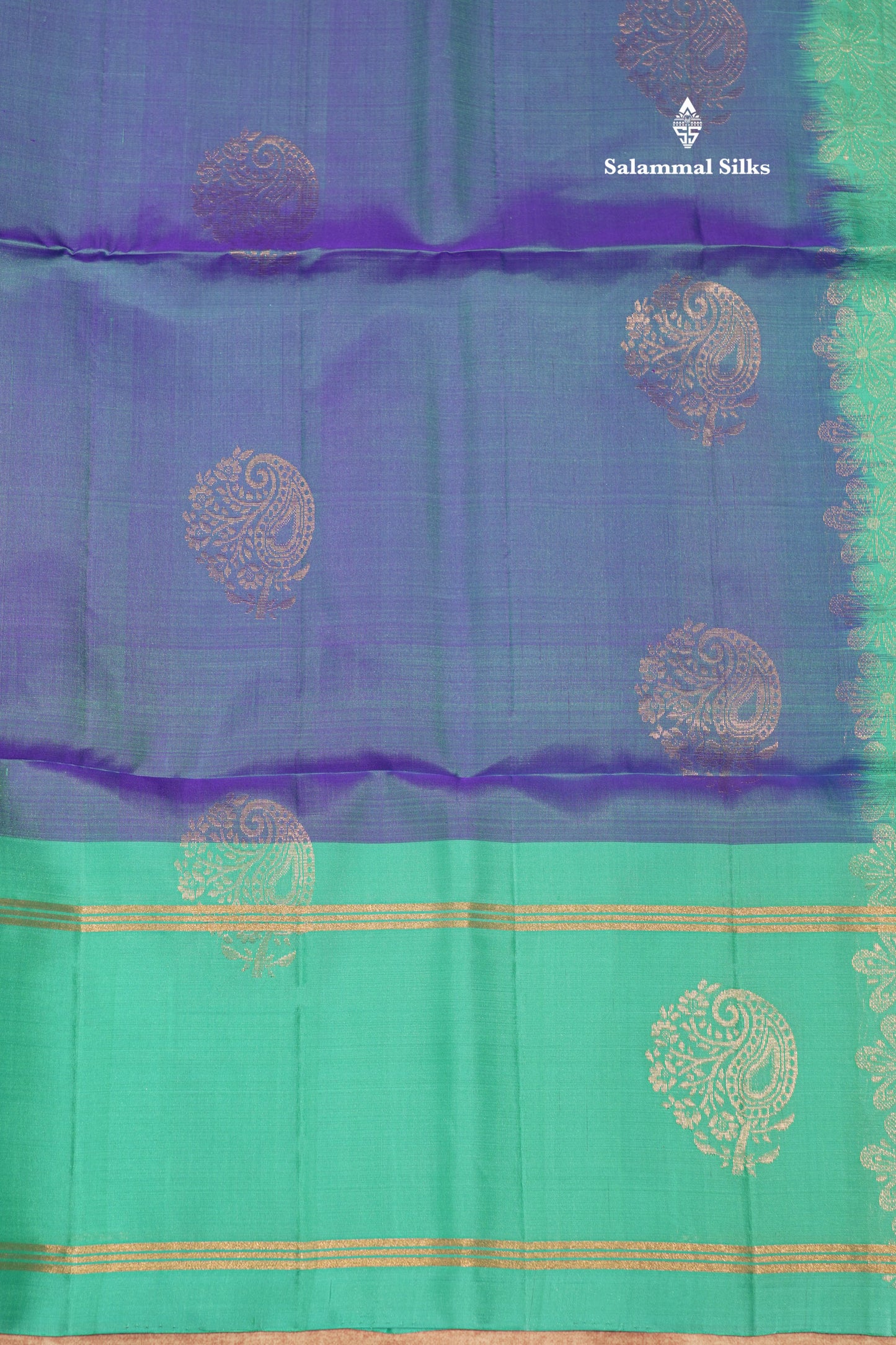 Ramar Blue Colour Pure Kanjivaram Soft Silk Saree With Rexona Green Border