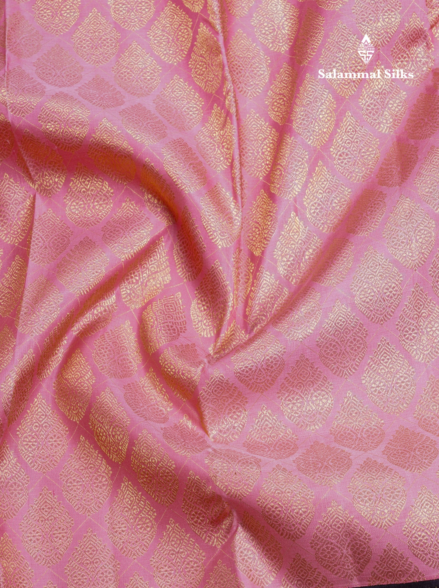 Onion Pink Beautiful Bridal Pure Kanjivaram Silk Saree With Traditional Korvai Dark Brown Border