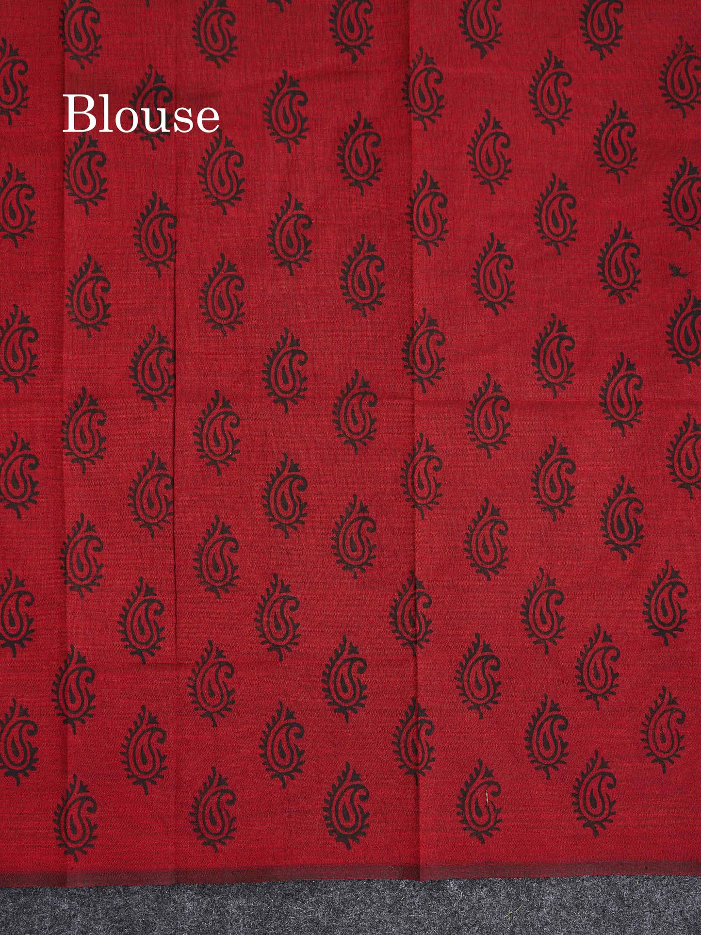 South Cotton Saree - Elephant Grey Colour Body Printed Saree With Contrast Maroon Blouse