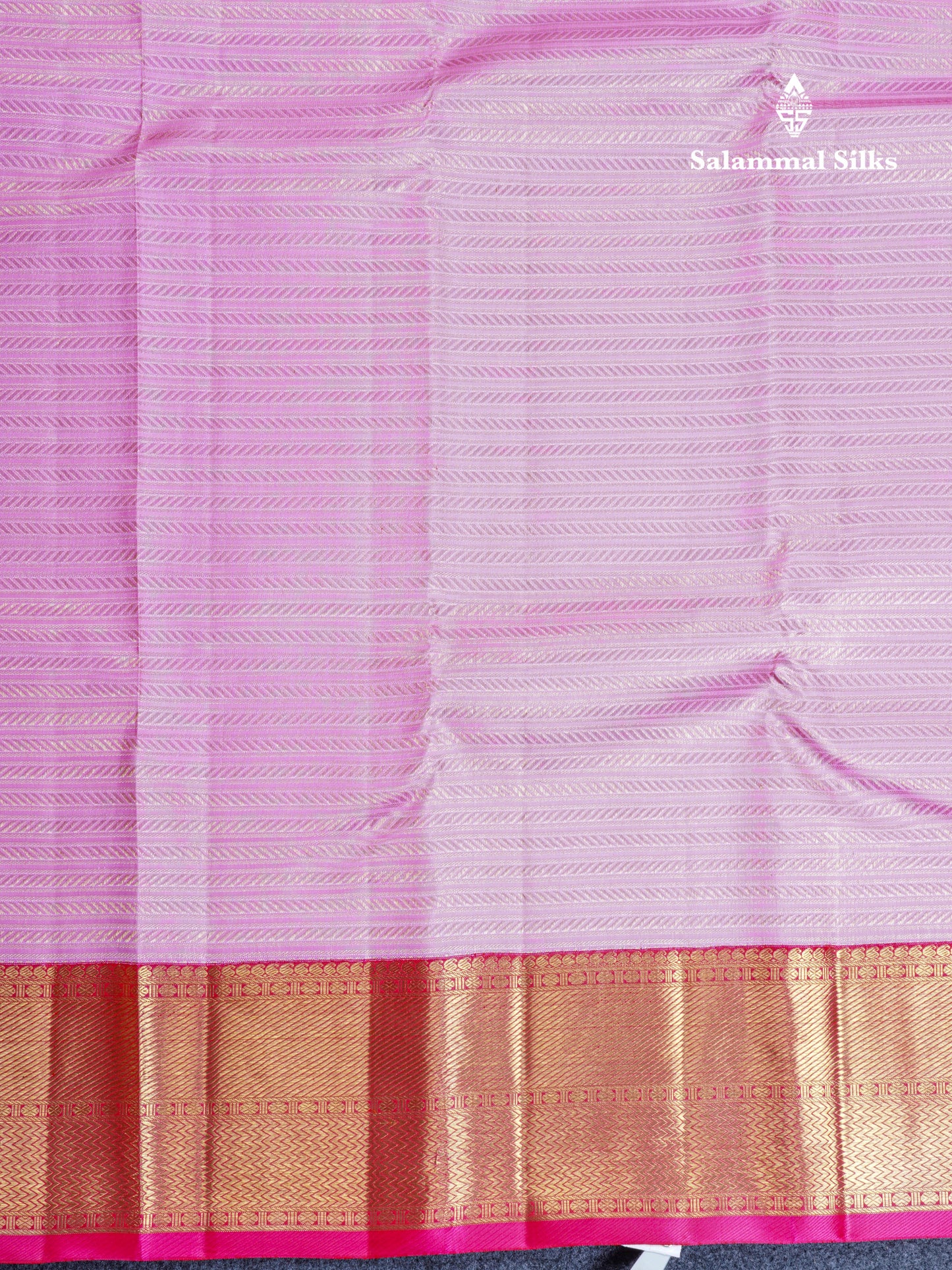 Light Pink Beautiful Bridal Pure Kanjivaram Silk Saree 2G Zari With Traditional Korvai Pink Border