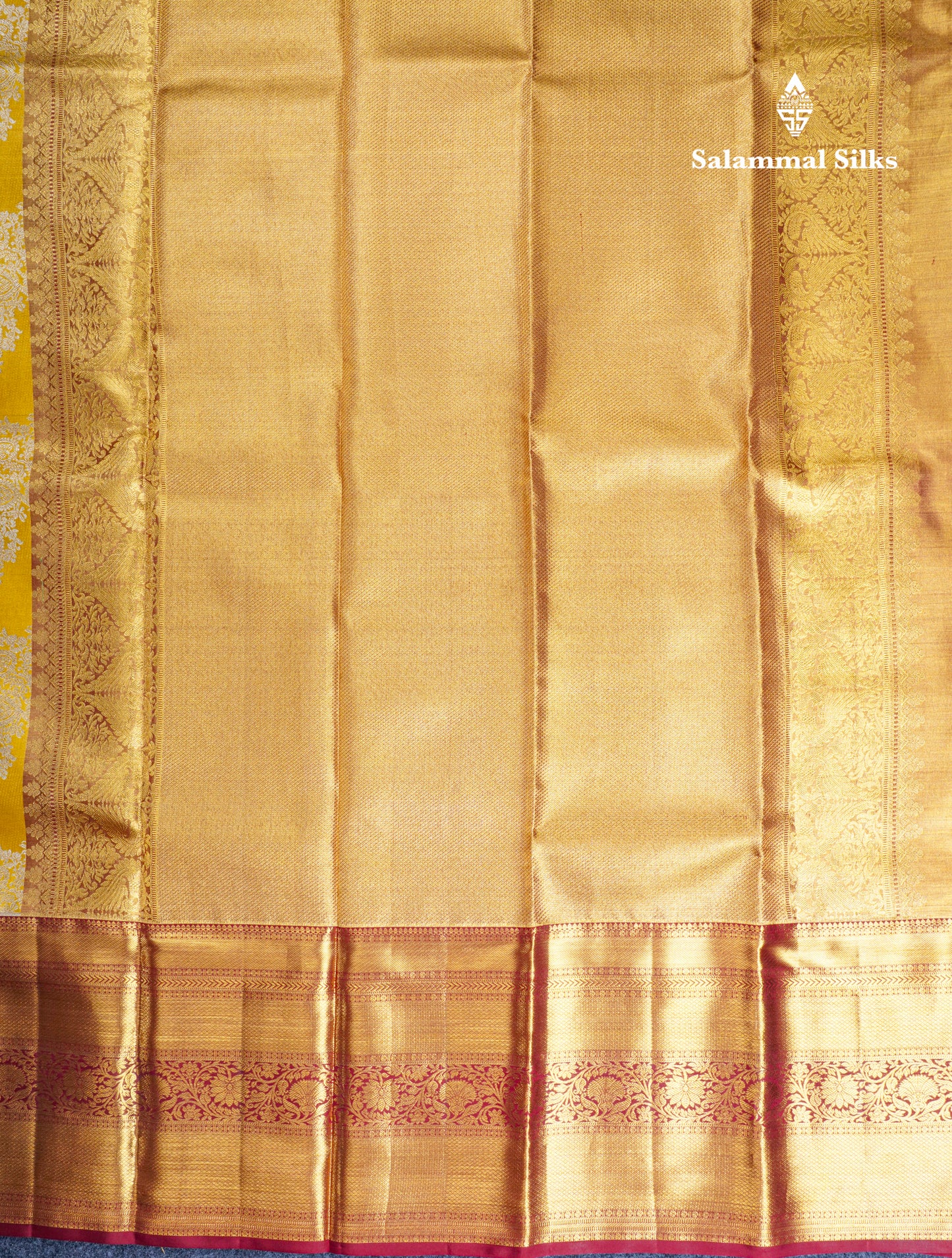 Golden Yellow Beautiful Bridal Pure Kanjivaram Silk Saree With Maroon Traditional Evening Morning Border