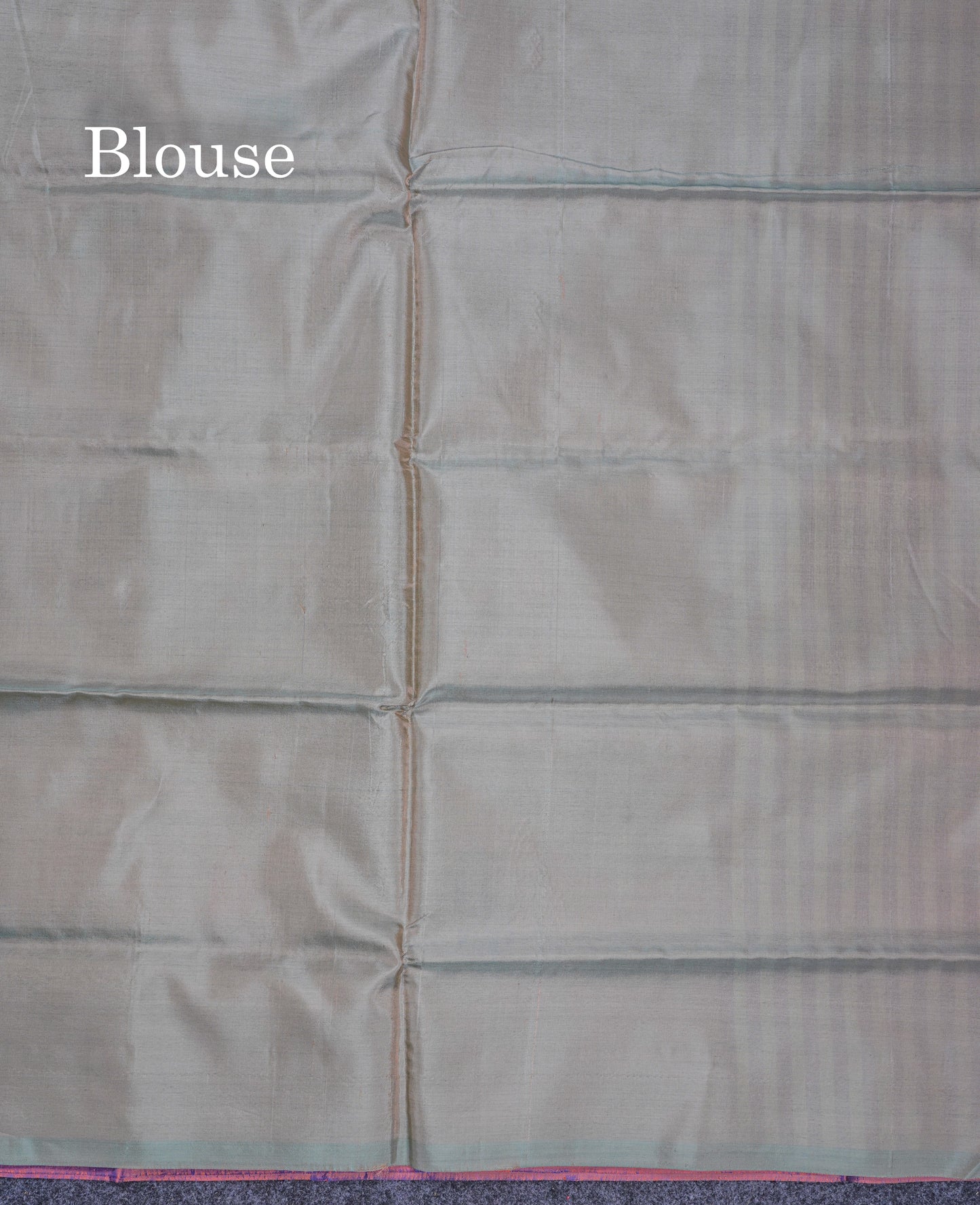 Dual Tone Purple Thread work Buttas Banana Pinth Saree (Vaazhainaar Pattu) With Contrast Light Grey Blouse
