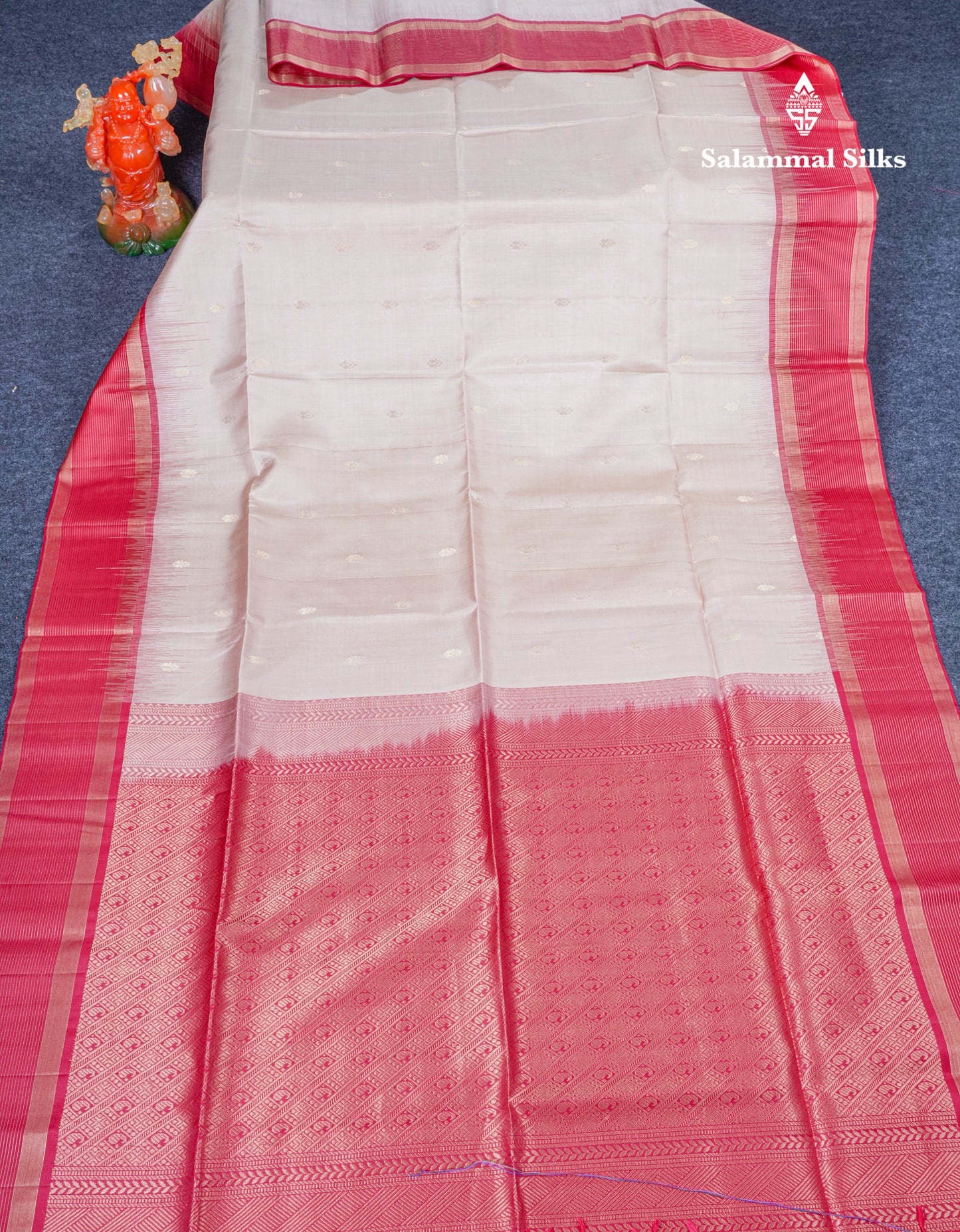 Beautiful Sandal Pure Kanjivaram Soft Silk Saree With Maroon Border