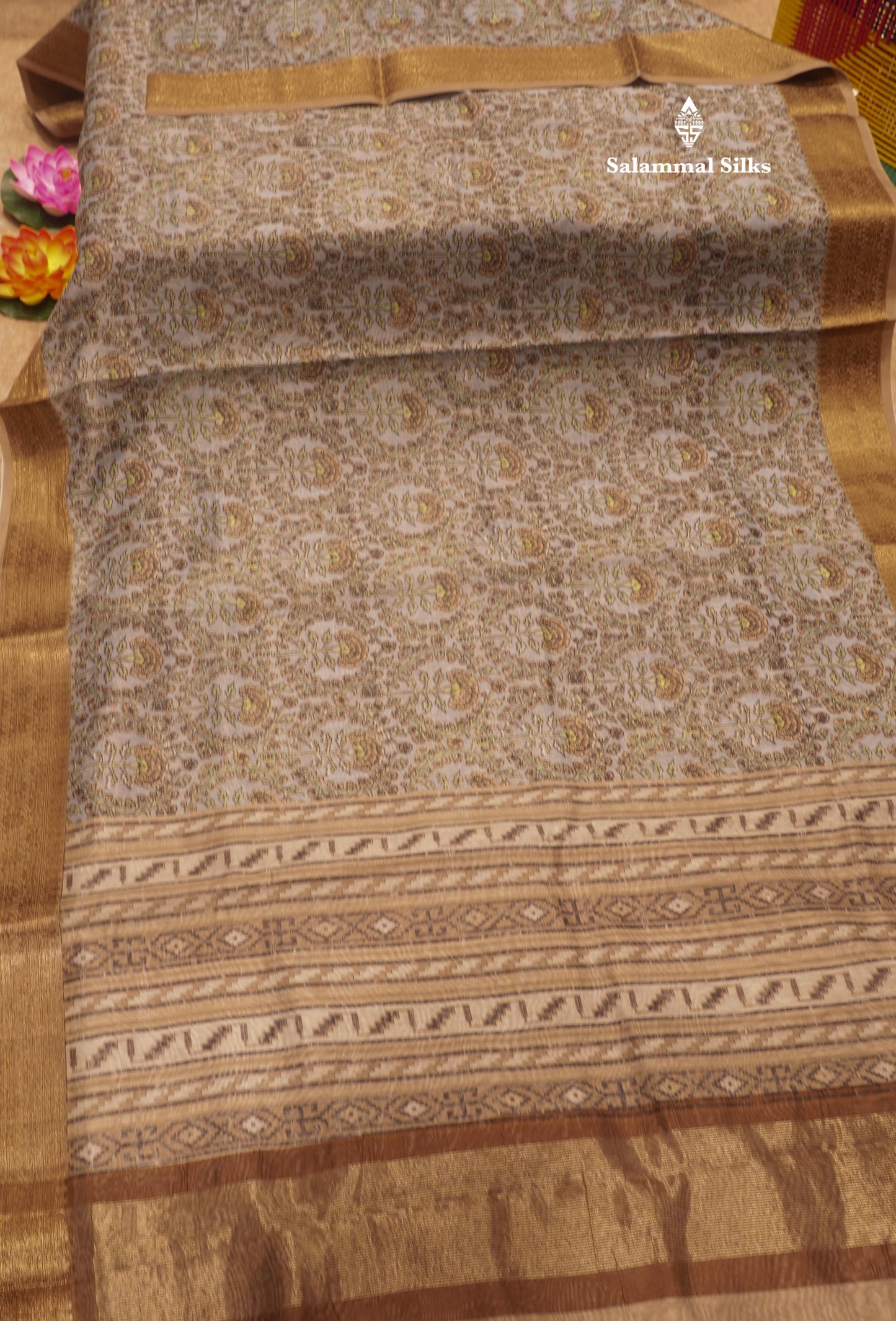 Light Maroon Colour Chanderi Mixed Cotton Saree With Contrast Elaichi Green Border