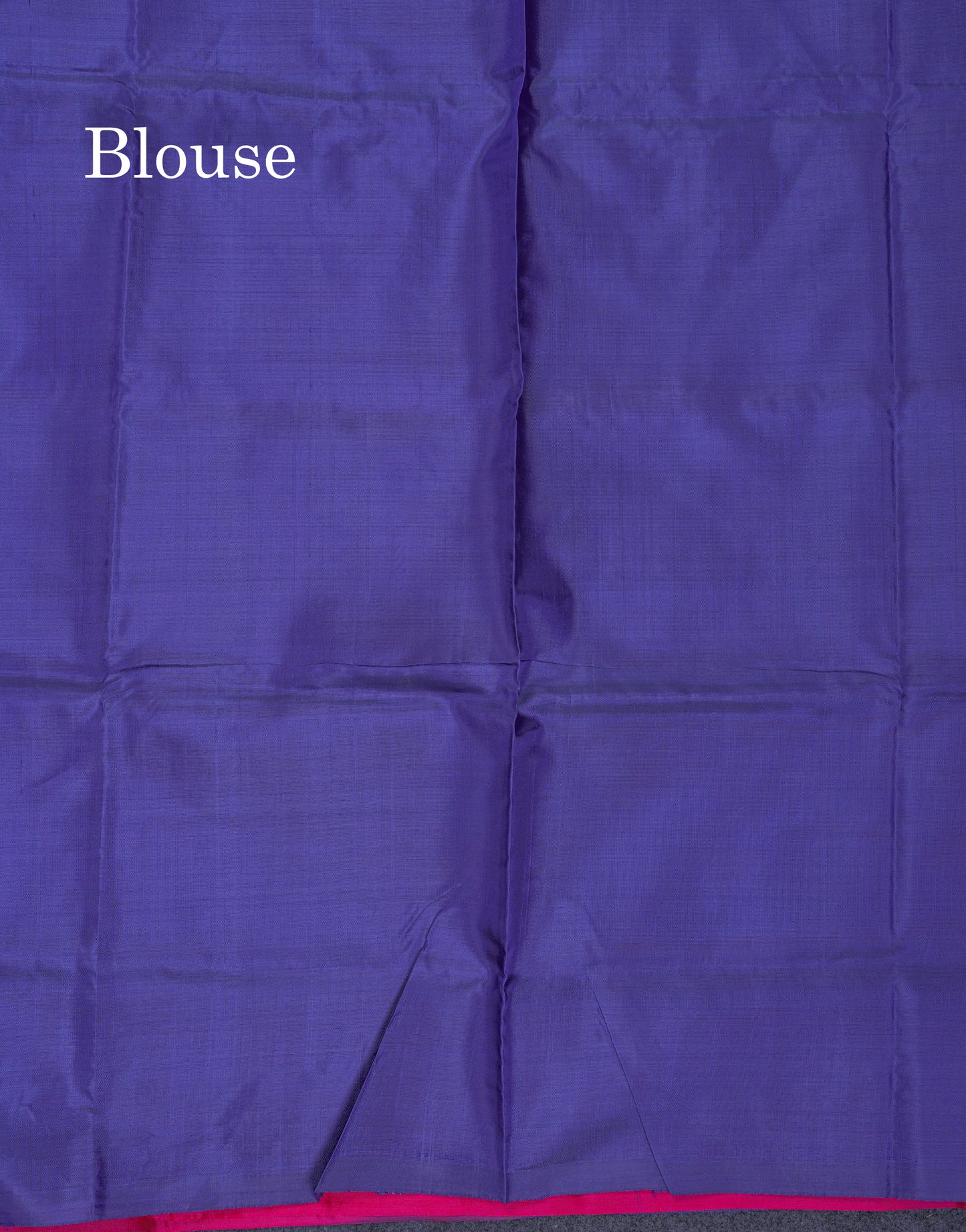Dual Tone Pink Thread work Buttas Banana Pinth Saree (Vaazhainaar Pattu) With Contrast Navy Blue Blouse