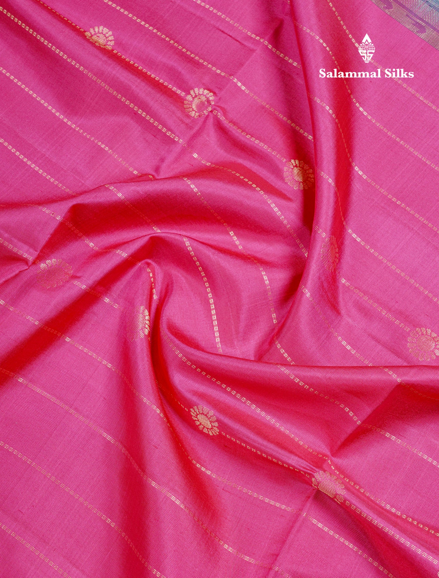 Pink Pure Kanjivaram Soft Silk Saree With Grey Beautiful Pochampalli Border