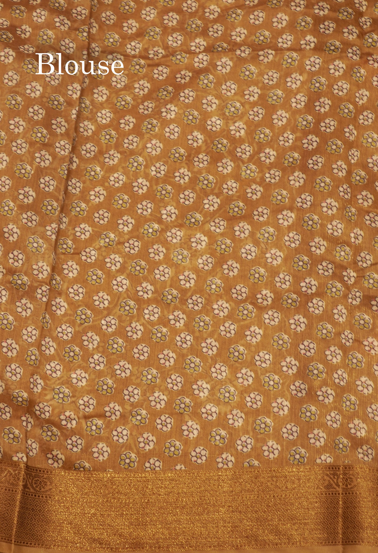 Olive Mustard Yellow Colour Chanderi Mixed Cotton Saree With Blouse