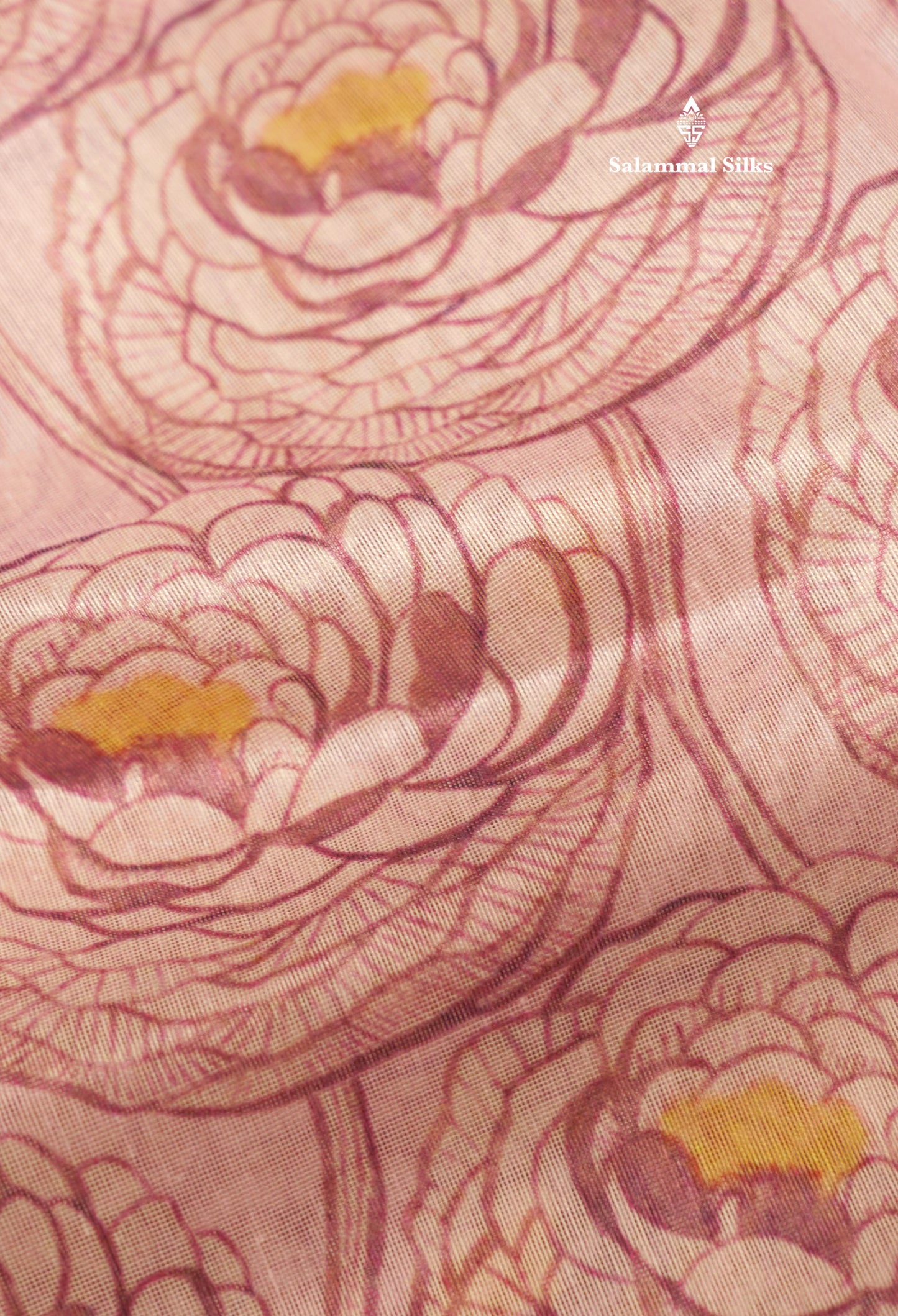 Baby Pink Colour Chanderi Mixed Cotton Saree With Contrast Violet Border