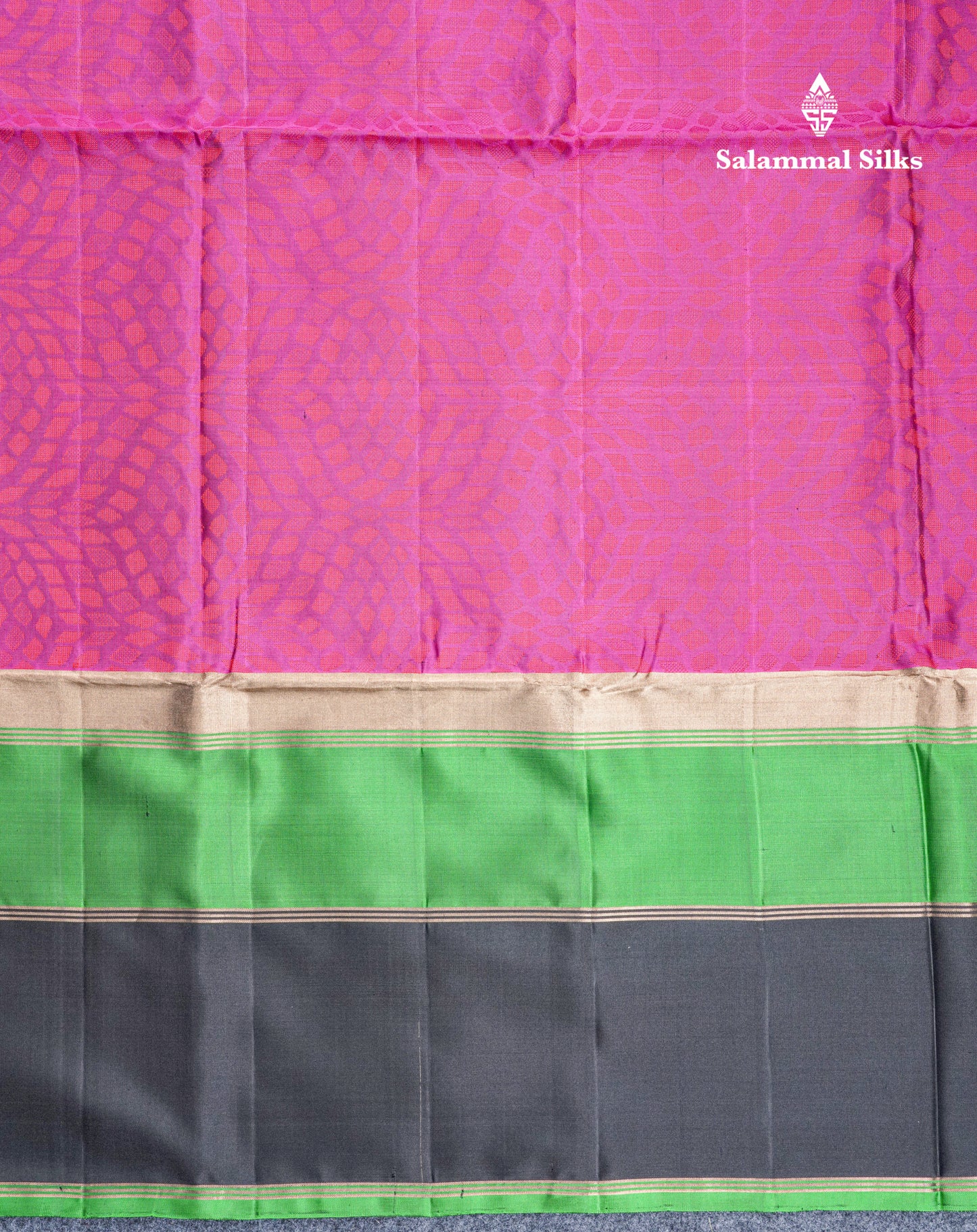 Violet Beautiful Violet Thread Work Pure Kanjivaram Soft Silk Saree With Double Colour Border