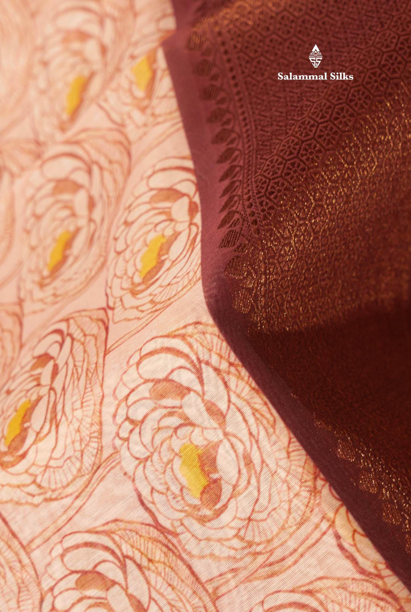 Baby Pink Colour Chanderi Mixed Cotton Saree With Contrast Violet Border