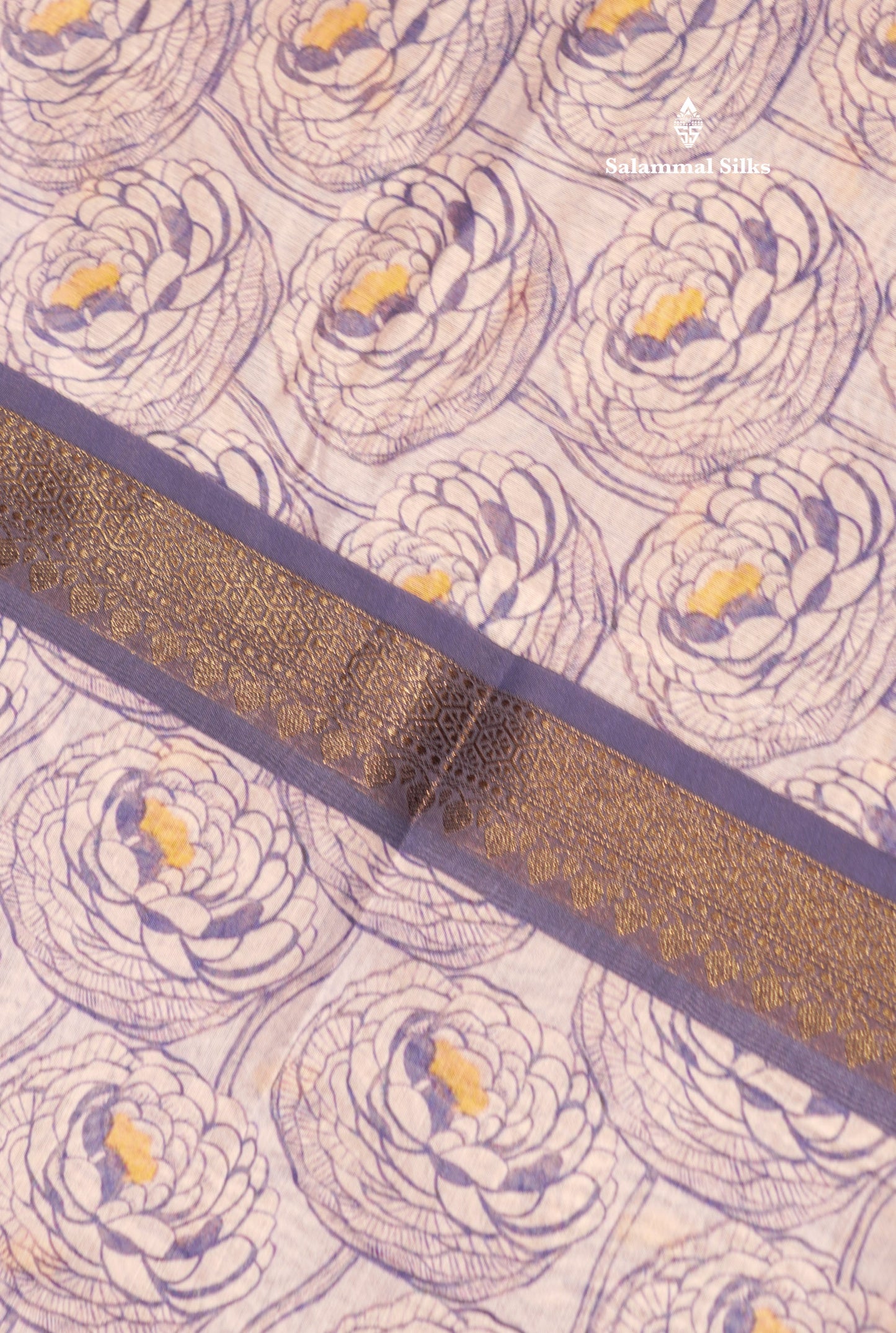 Baby Pink Colour Chanderi Mixed Cotton Saree With Contrast Violet Border