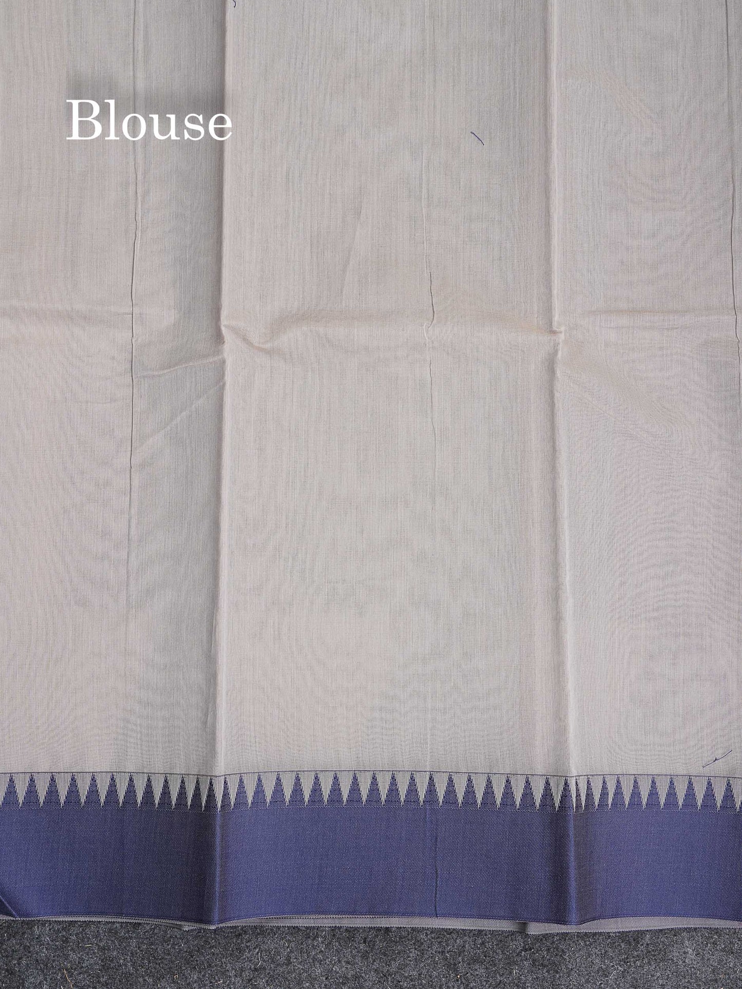 Kota Cotton Saree - Redish Pink Colour Body Thread Butta With Navy Blue Traditional Border