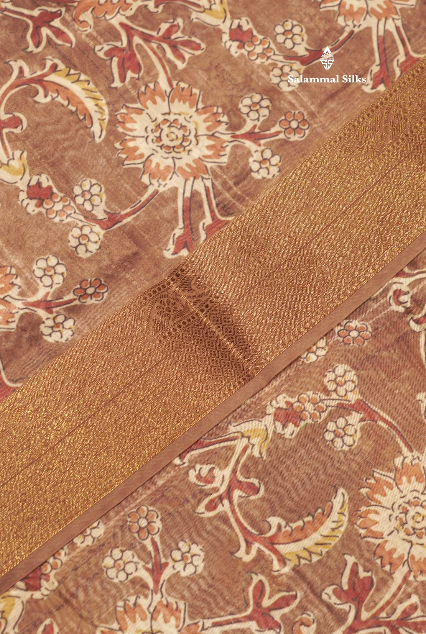 Olive Mustard Yellow Colour Chanderi Mixed Cotton Saree With Blouse