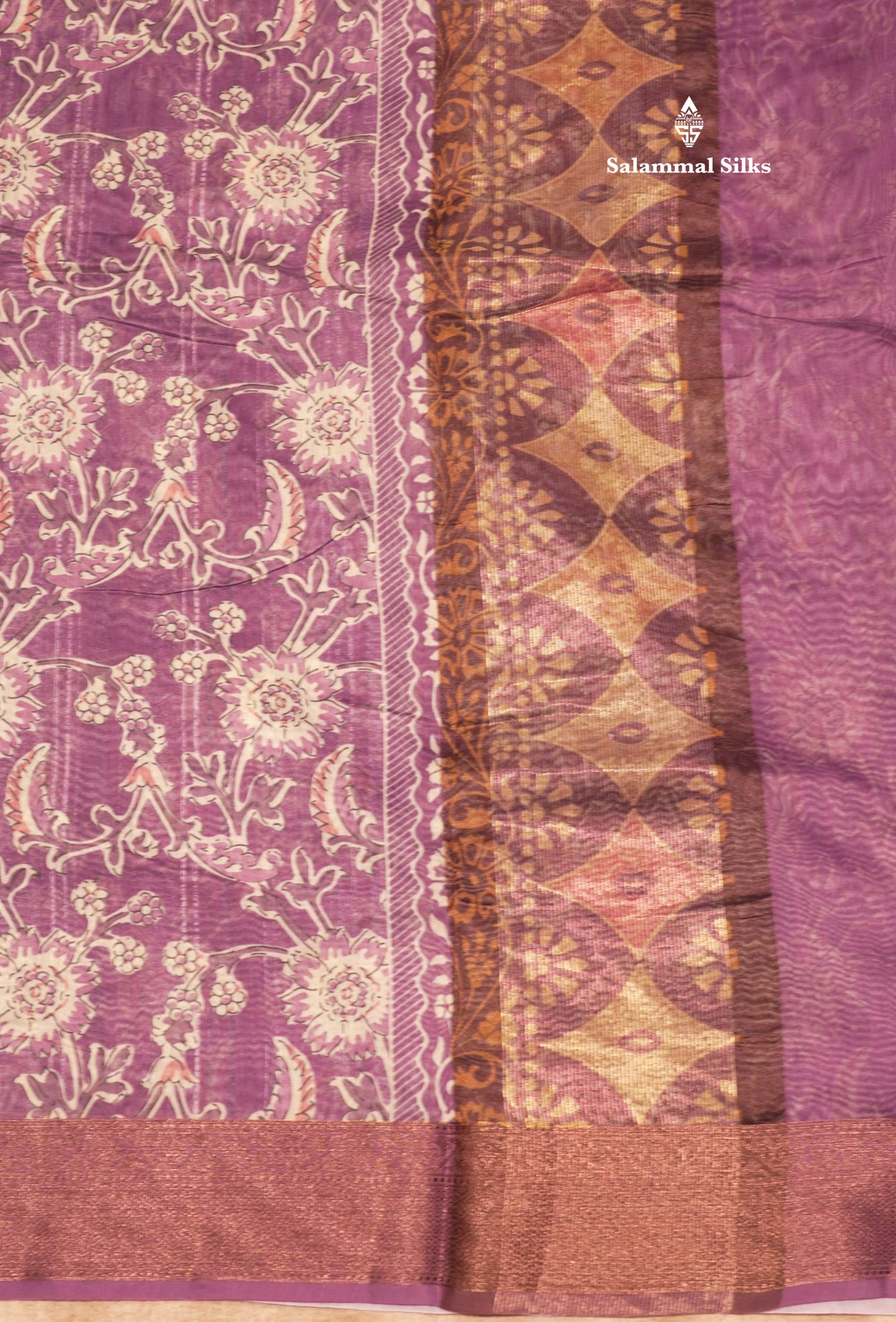 Olive Mustard Yellow Colour Chanderi Mixed Cotton Saree With Blouse