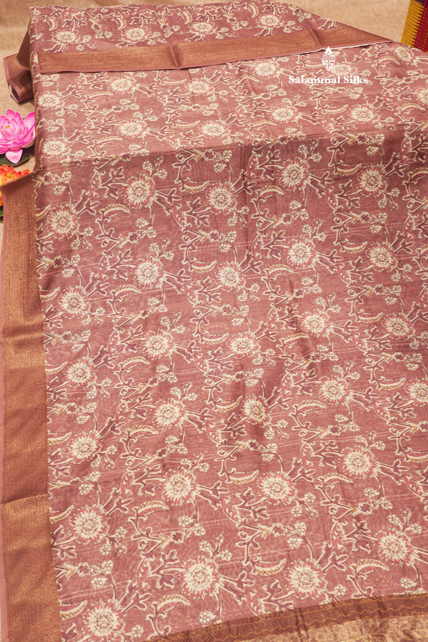 Olive Mustard Yellow Colour Chanderi Mixed Cotton Saree With Blouse