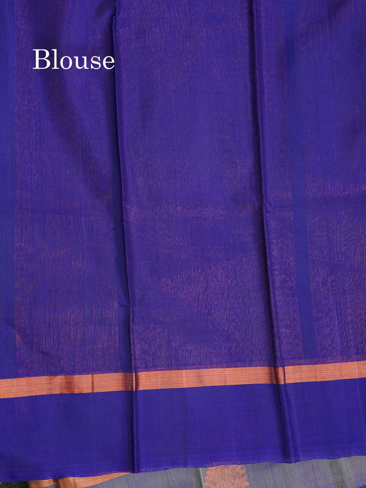 SICO Cotton Saree - Dark Maroon Colour Body With Copper Zari Butta & Peacock Blue Blouse