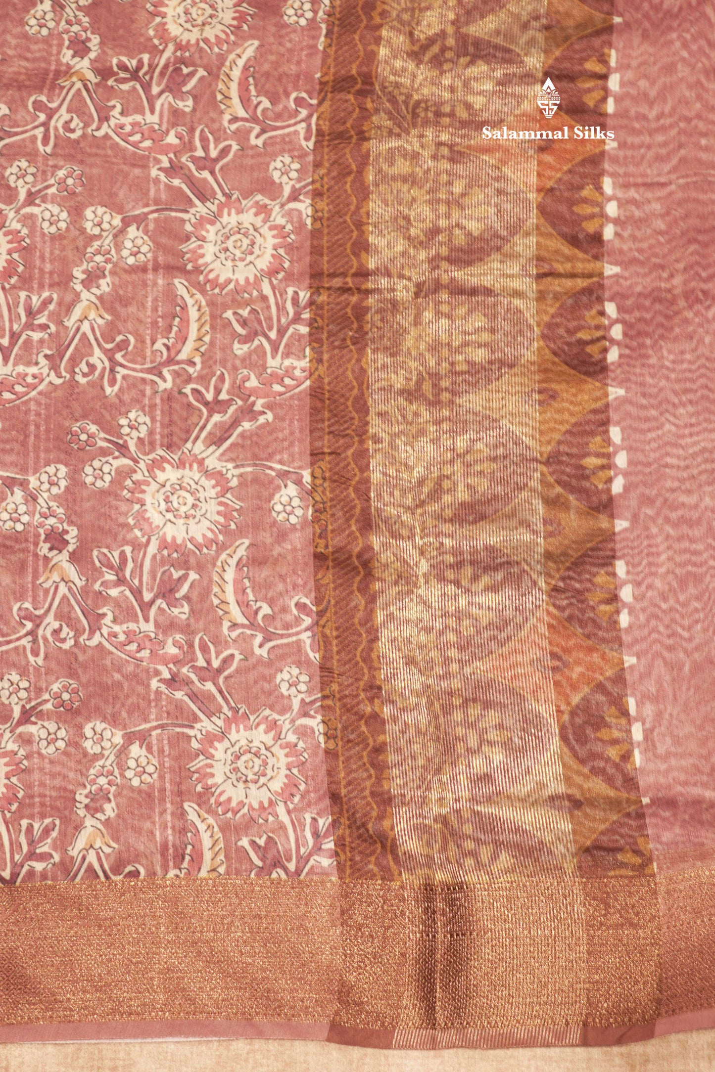 Olive Mustard Yellow Colour Chanderi Mixed Cotton Saree With Blouse
