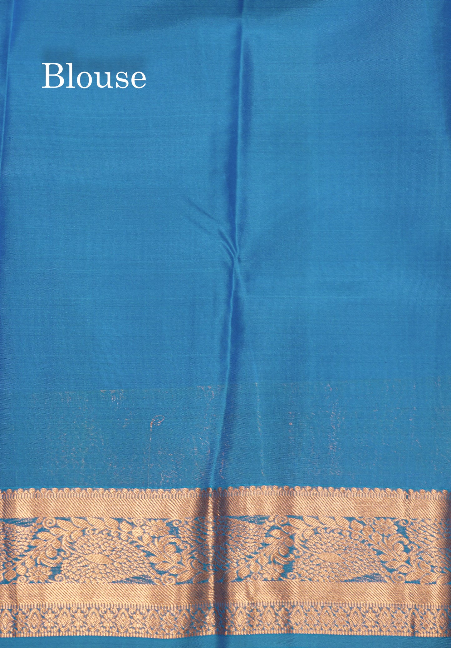 Blue Colour Pure Kanjivaram Silk Saree With Gold Zari Border