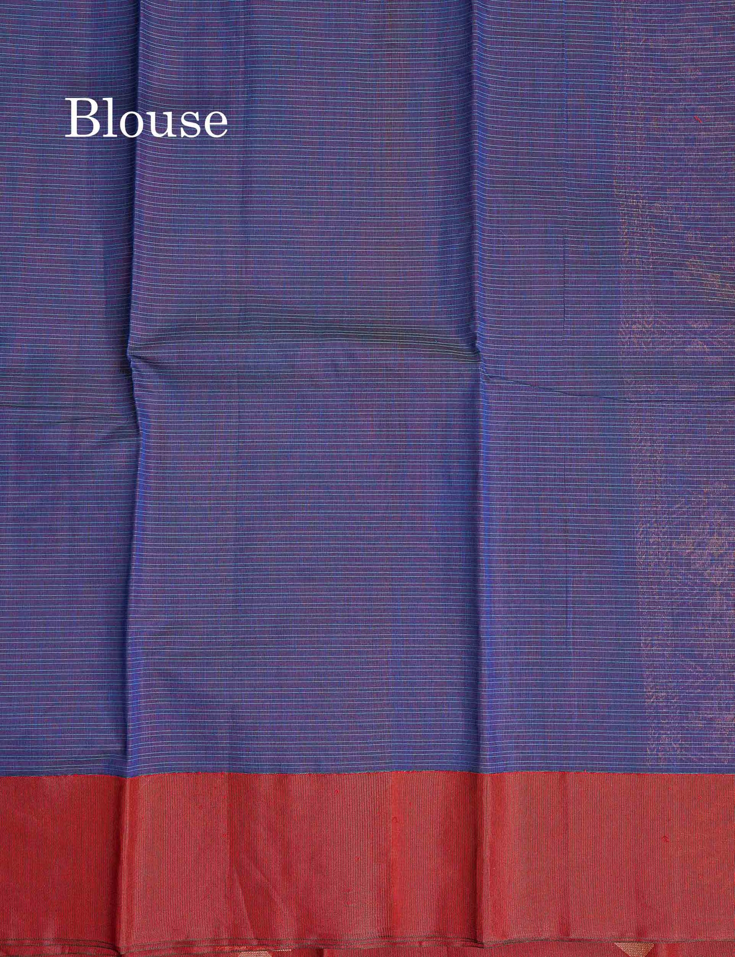 SICO Cotton Saree - Blue Colour Body Lines Zari Butta With Maroon Border
