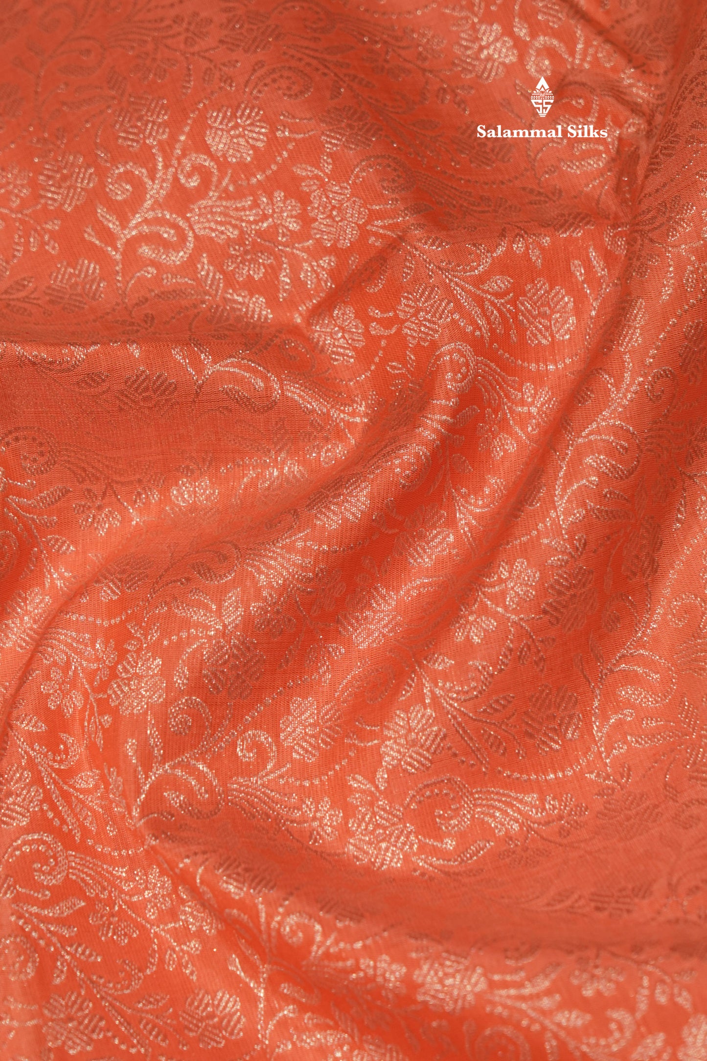 Light Orange Colour Pure Kanjivaram Silk Saree with Self Border