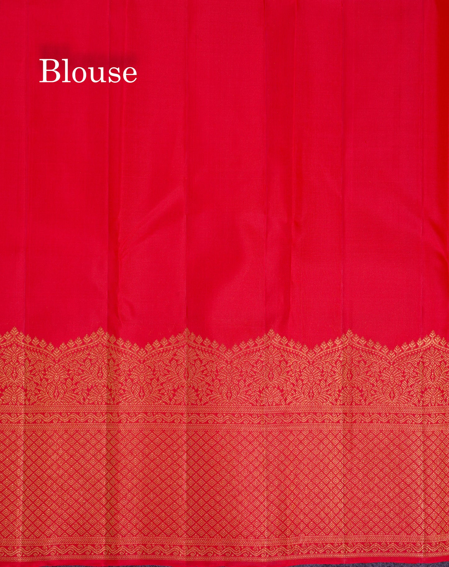 Beautiful Chilly Red Pure Kanjivaram Silk Saree With Fancy Turning Border