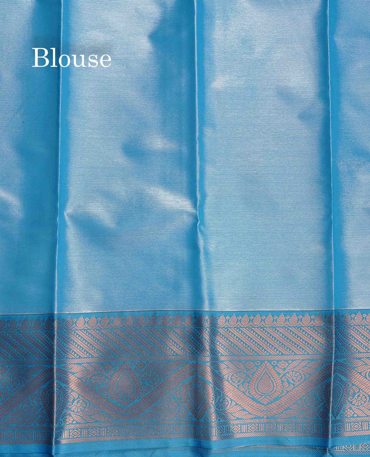 Tissue Semi Silk Saree - Olive Green Colour Body With Contrast Blue Border