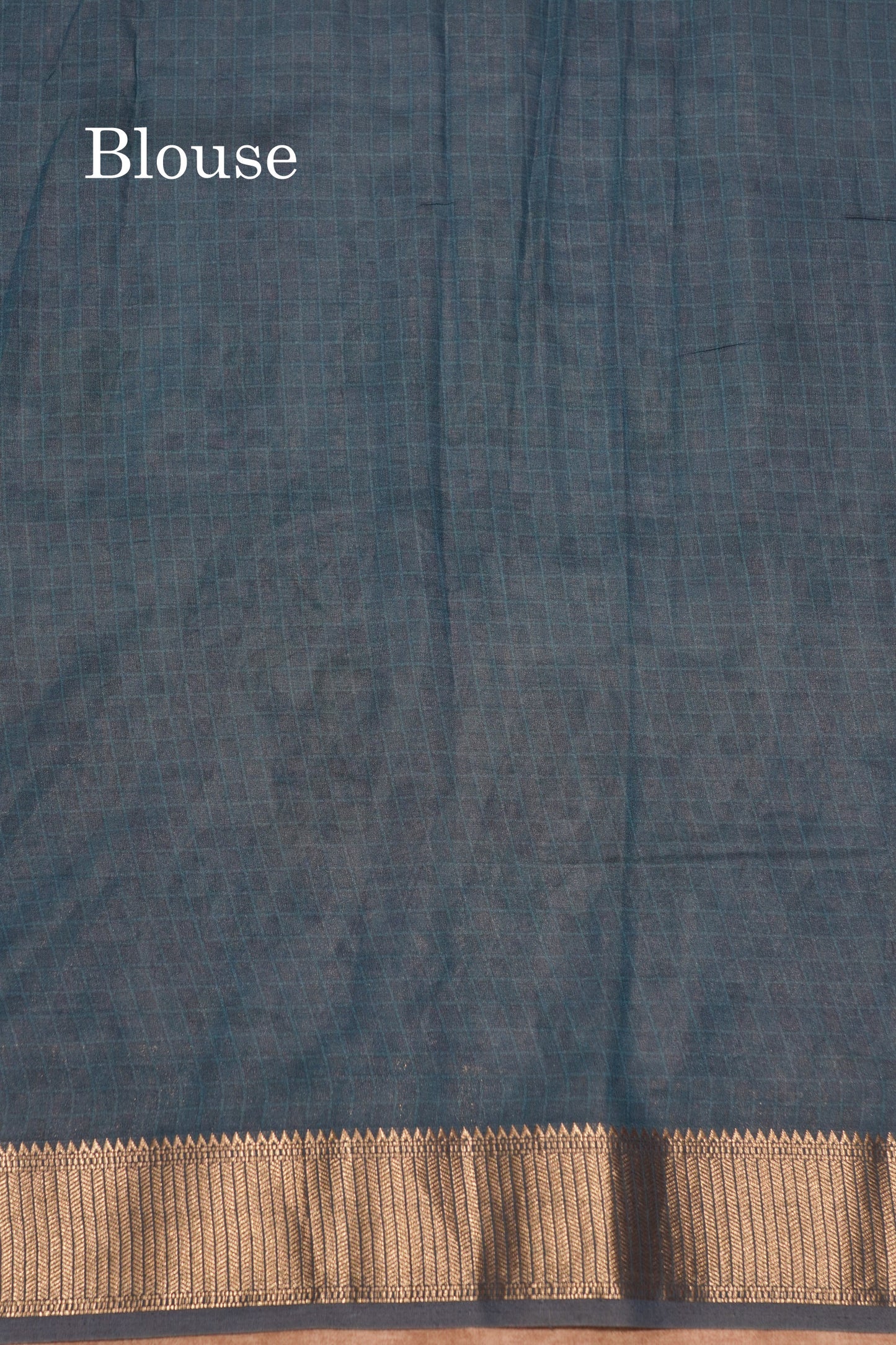Viscose KalamKari Saree Light Blue With Gold Zari Border