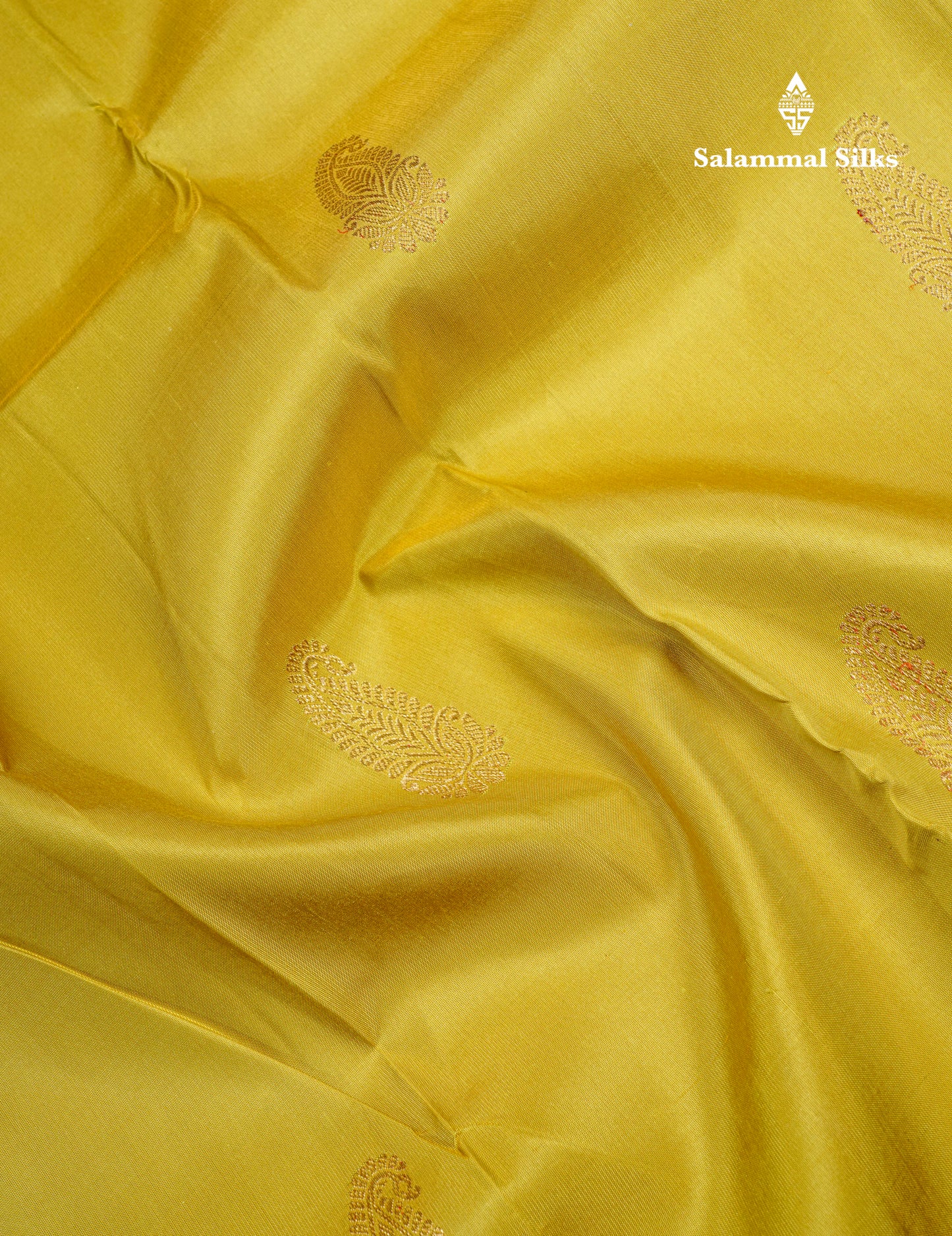 Manthulir Yellow Pure Kanjivaram Silk Saree With Contrast Chilly Red Traditional Border