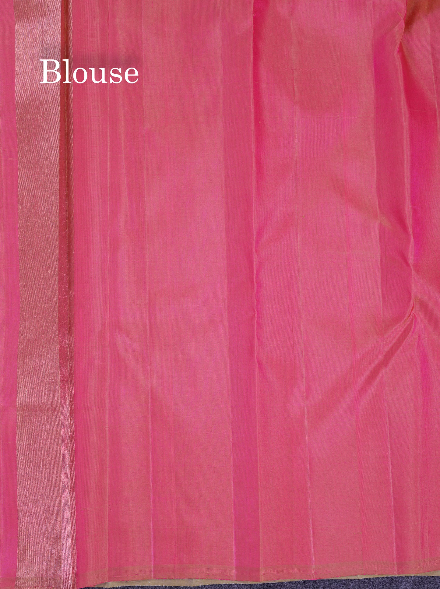 Beautiful Beige 8Kol Pure Kanjivaram Silk Saree With Contrast Light Pink Traditional Raising Border