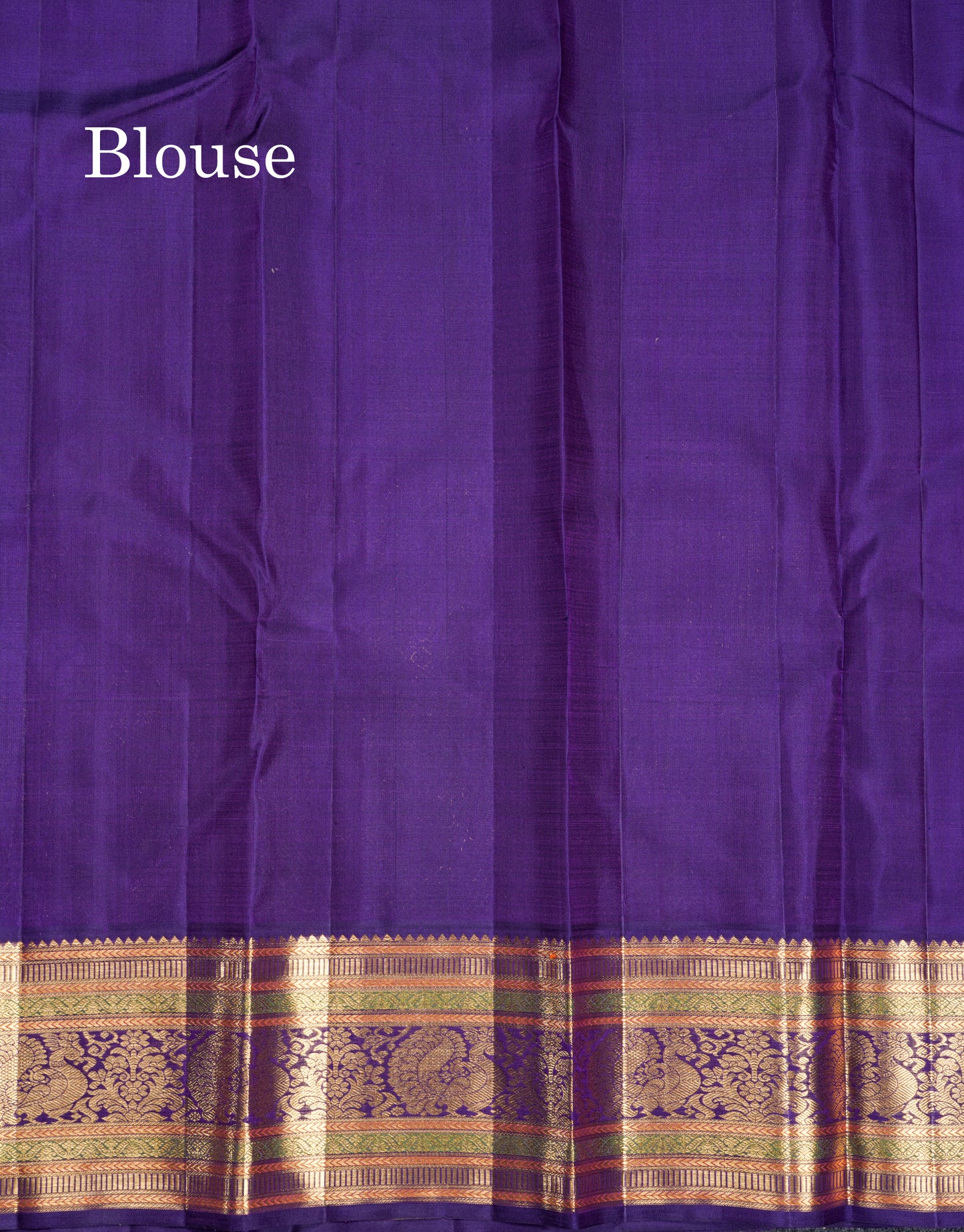 Korvai Mustard Yellow Pure Kanjivaram Silk Saree With Contrast Violet Traditional Border