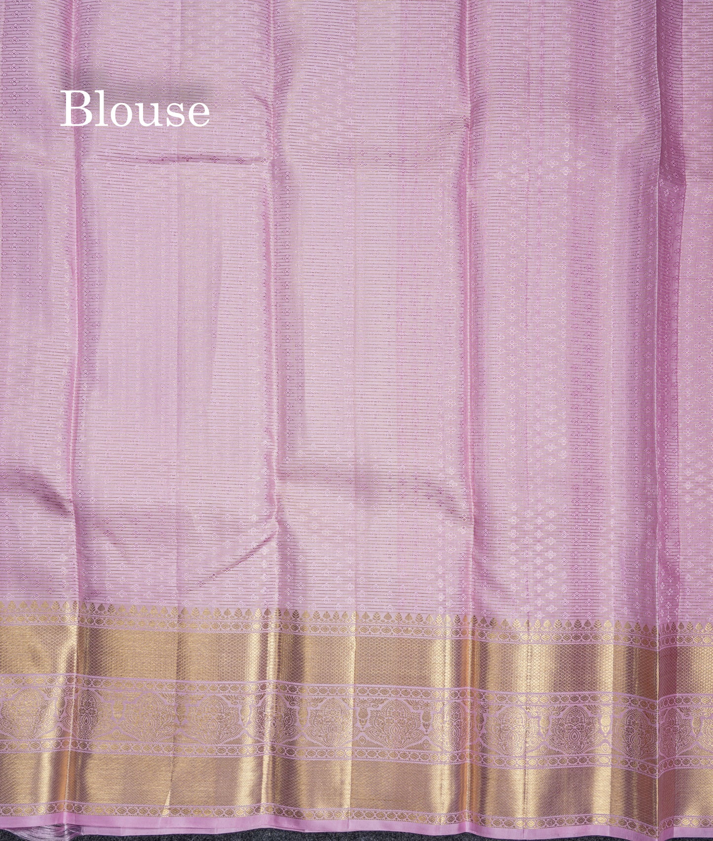 Baby Pink Pure Kanjivaram Silk Saree With Traditional Self Border