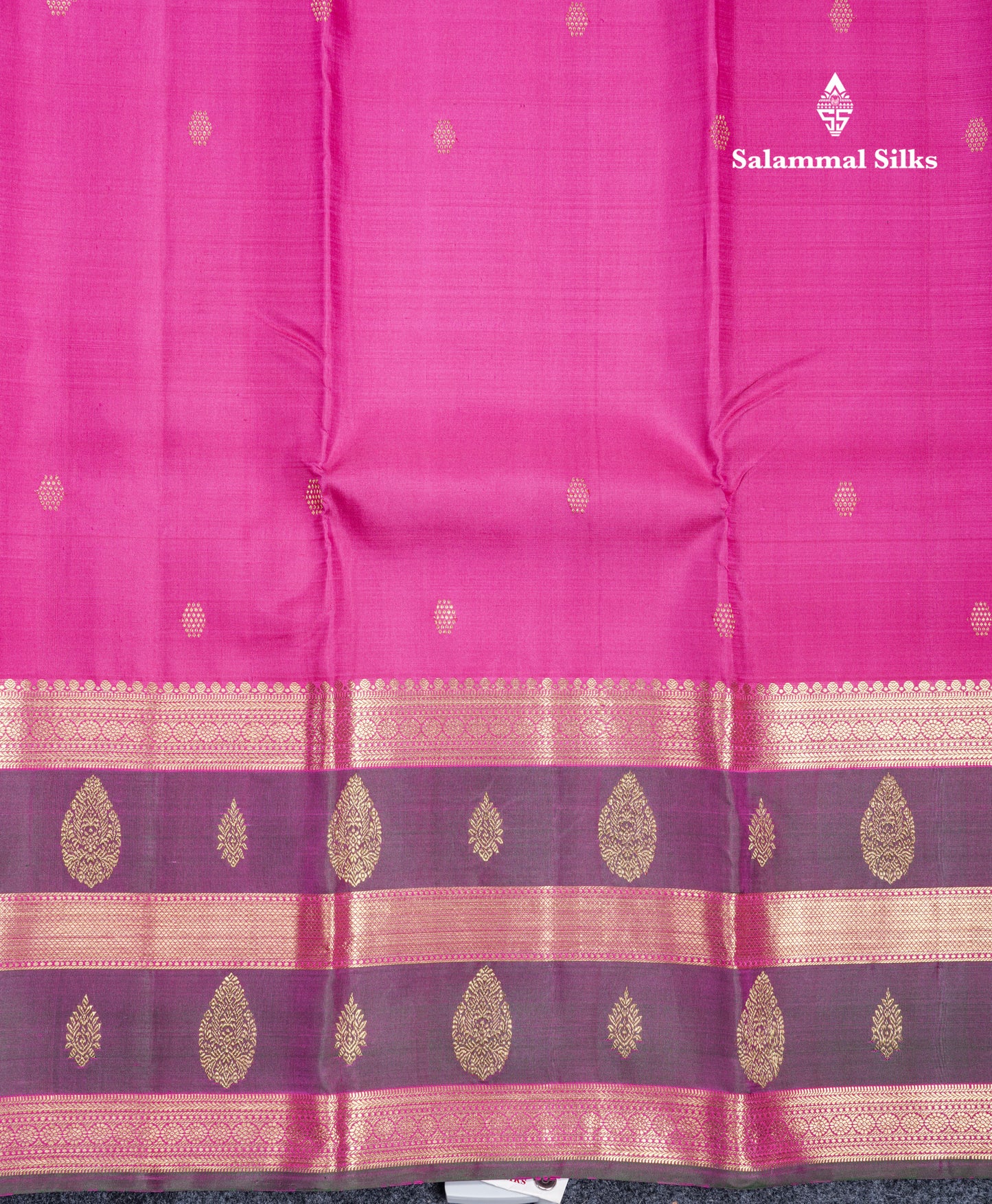 Magenta Pink Pure Kanjivaram Silk Saree With Traditional Evening Morning Border