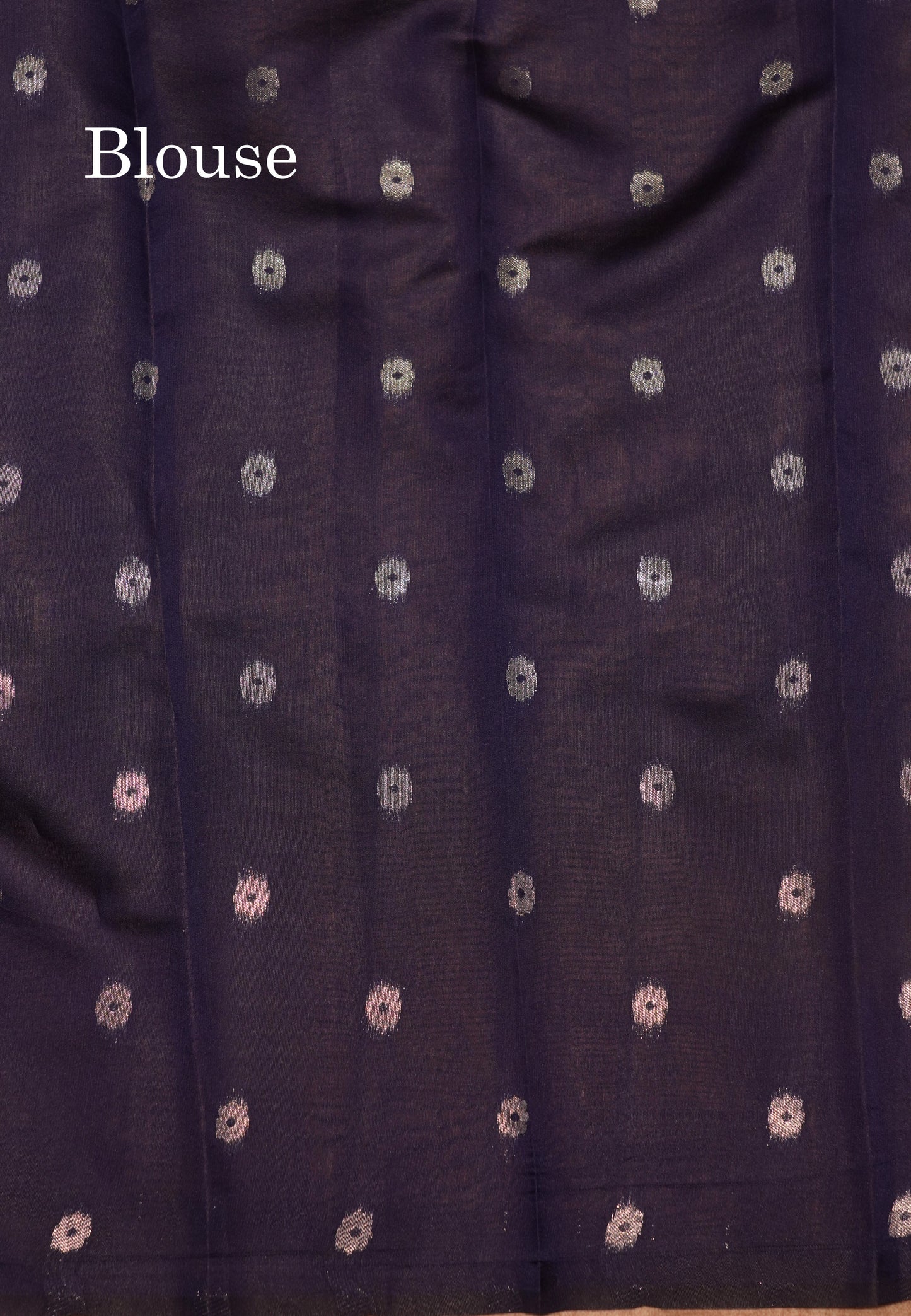 Chocolate Colour Semi Silk TissueSaree With Contrast Navy Blue Border