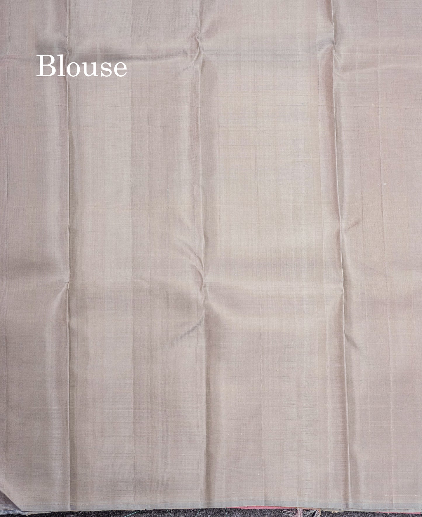 Baby Pink Fancy Pure Kanjivaram Silk Saree With Contrast Blueish Grey Blouse