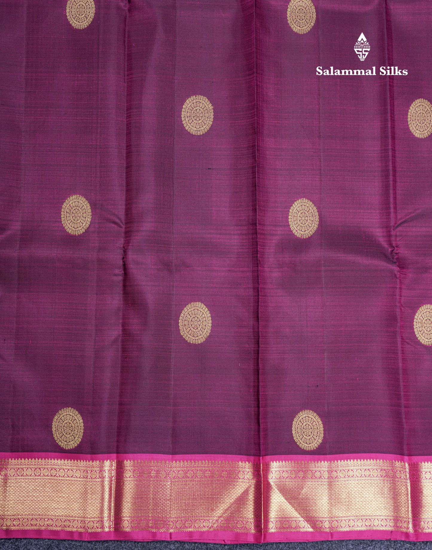 Magenta Pure Kanjivaram Silk Saree With Contrast Magenta Pink Traditional Border