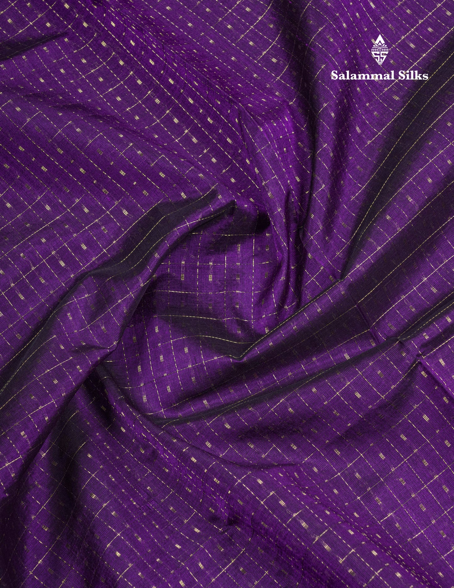 Purple Lakshadeepam Pure Silk Cotton Saree With Contrast Mustard Yellow Blouse